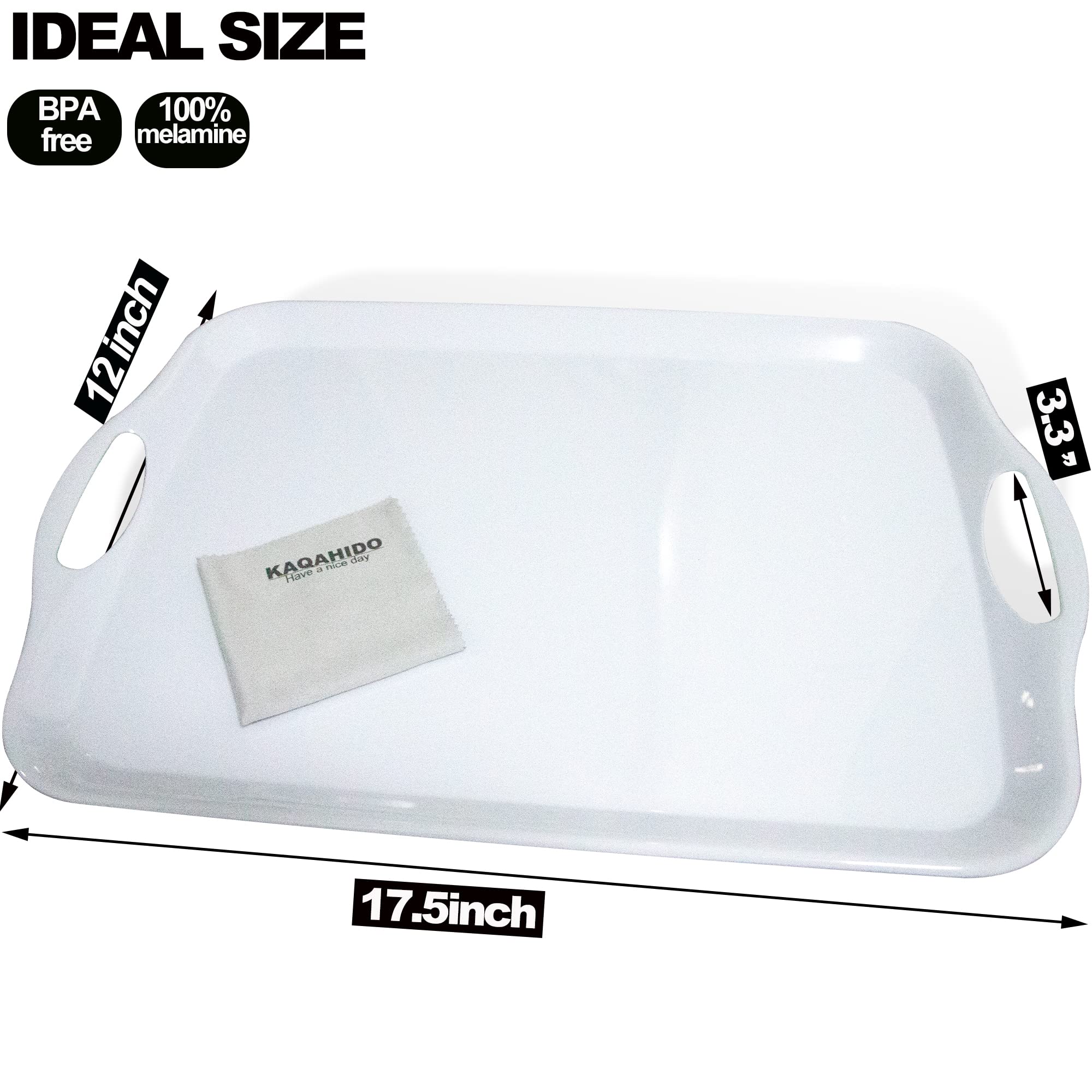 Kaqahido Large Melamine Serving Trays For Eating, 17.5 X 12 Serving Platter For Appetizer, Charcuterie, Food, Snack, Cupcakes, D