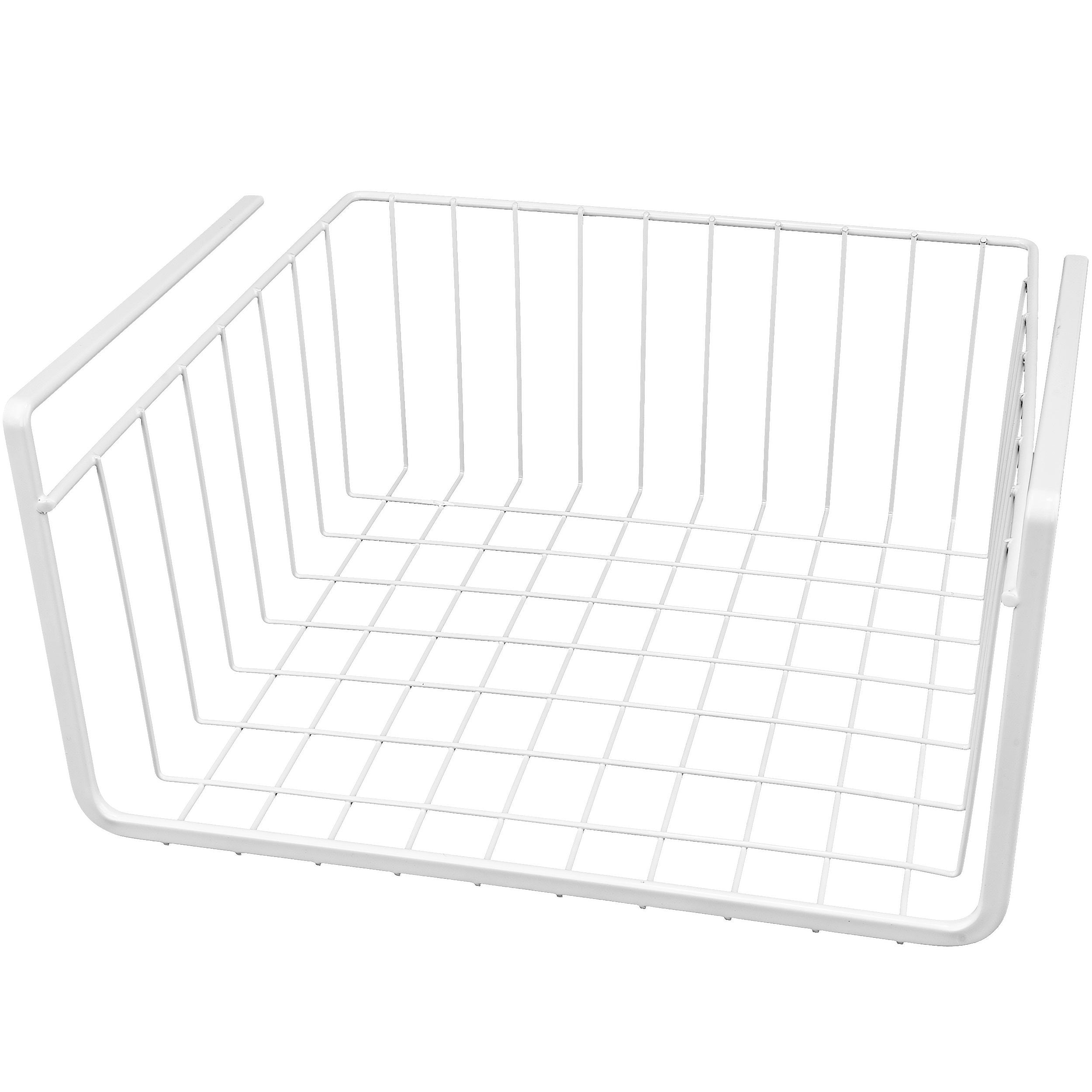Southern Homewares White Wire Under Shelf Storage Organization Basket 11-Inch