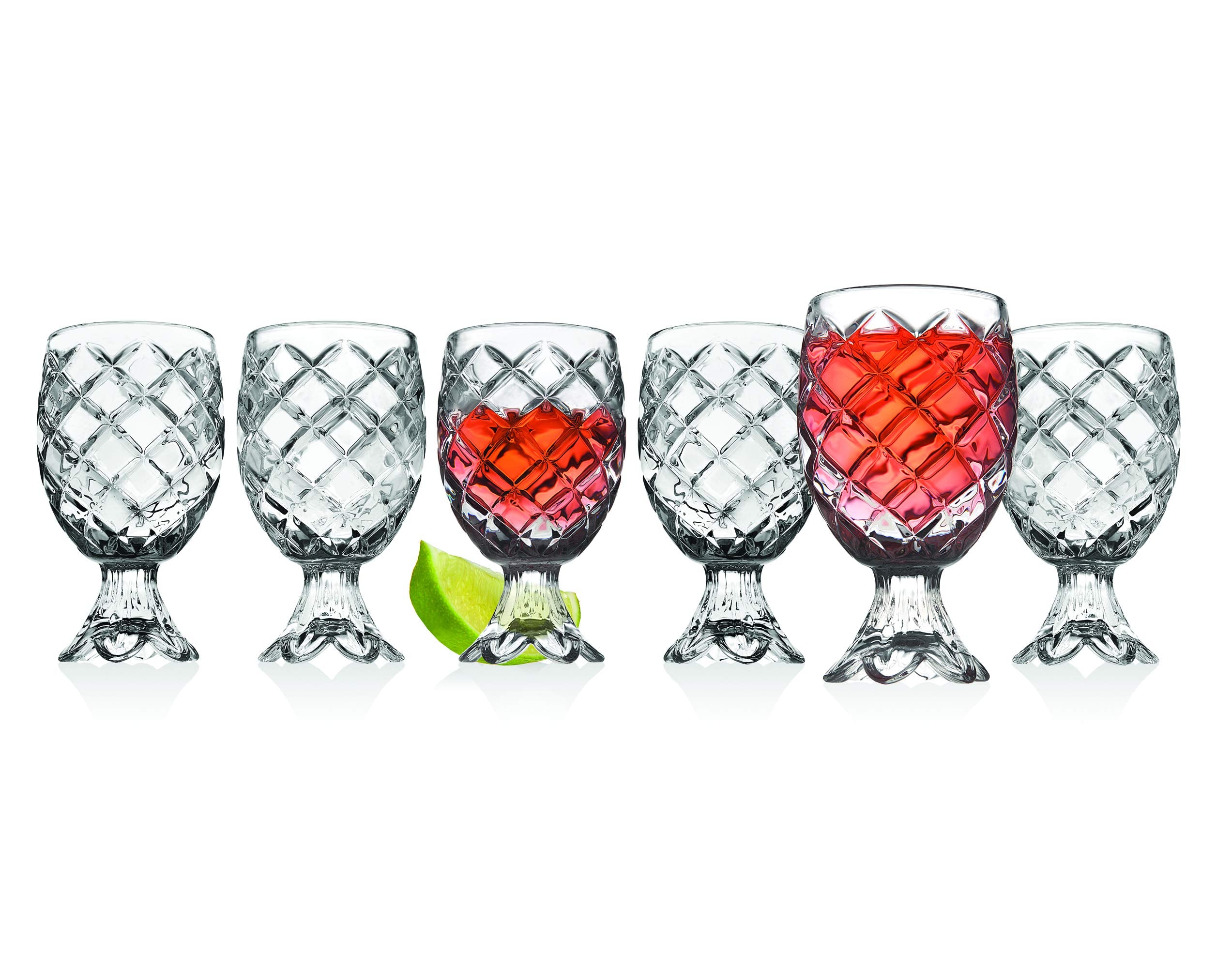 Pineapple Crystal Shot Glasses Beverege Drinkware by Godinger - Set of 6