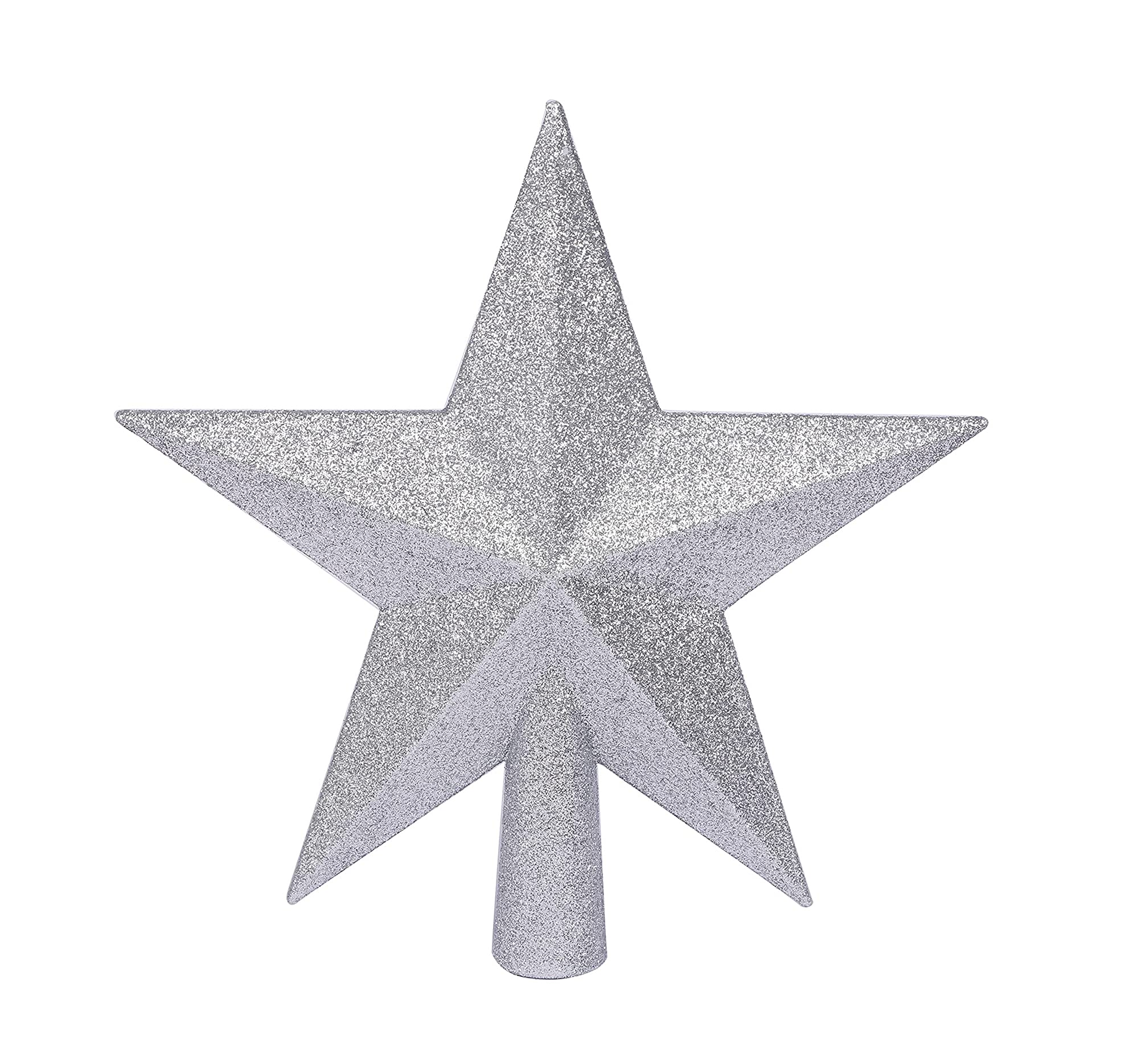 YYCRAFT Glitter Star Tree Topper 8 Inch Christmas Decoration-Silver