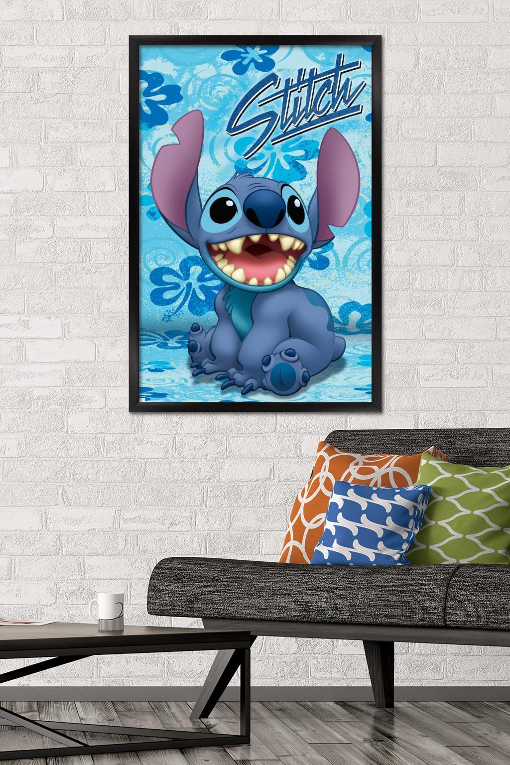 Trends International Disney Lilo And Stitch - Sitting Wall Poster, 22.37'' X 34.00'', Black Framed Version