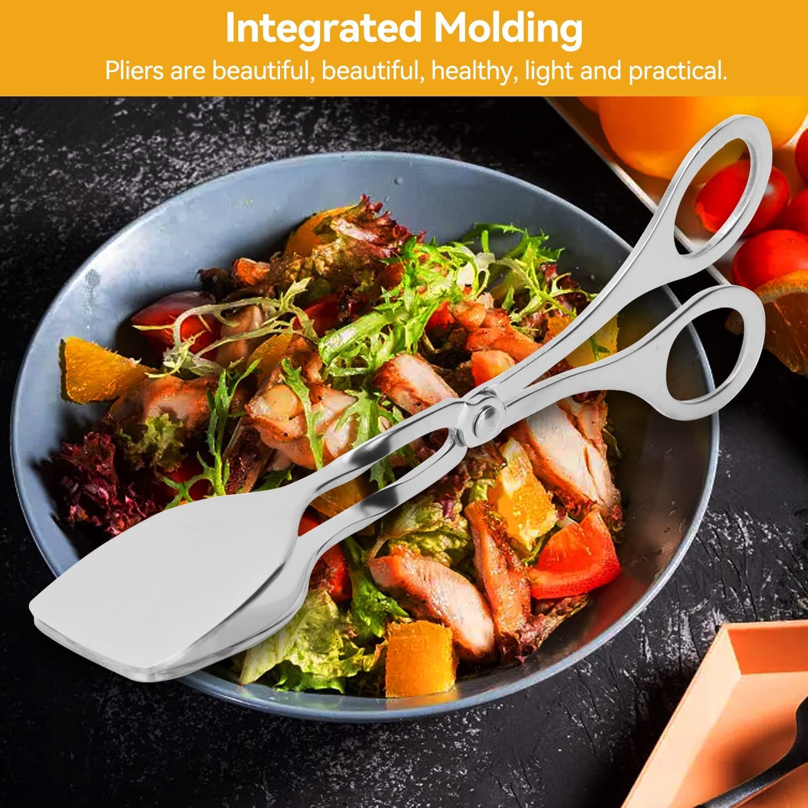 2 Pcs Tongs For Serving Food, Serving Tongs Stainless Steel Buffet Tongs Mini Tongs Bread Clip Food Tongs Scissors Shape Salad S