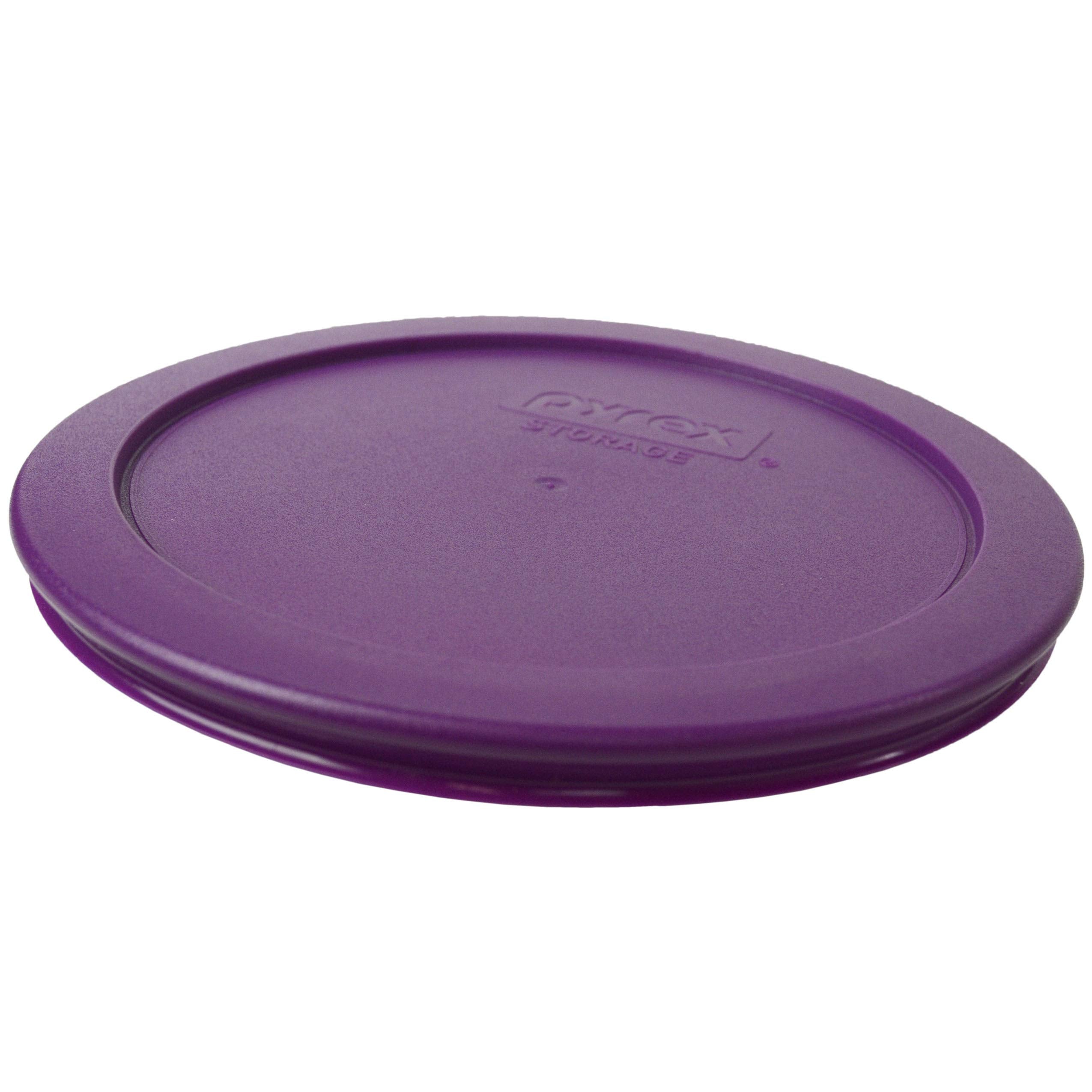 Pyrex (1) 7202-Pc 1-Cup Olive Green, (1) 7201-Pc 4-Cup Thistle Purple, & (1) 7200-Pc 2-Cup Butter Yellow Plastic Replacement Lid