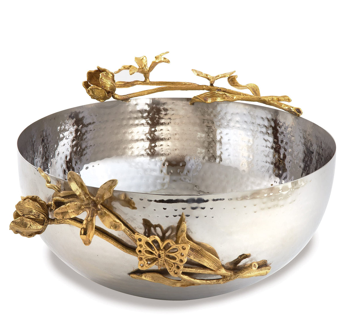 Elegance Butterfly Centerpiece Serving Bowl, 11.5''X5.25'', Silver/Gold