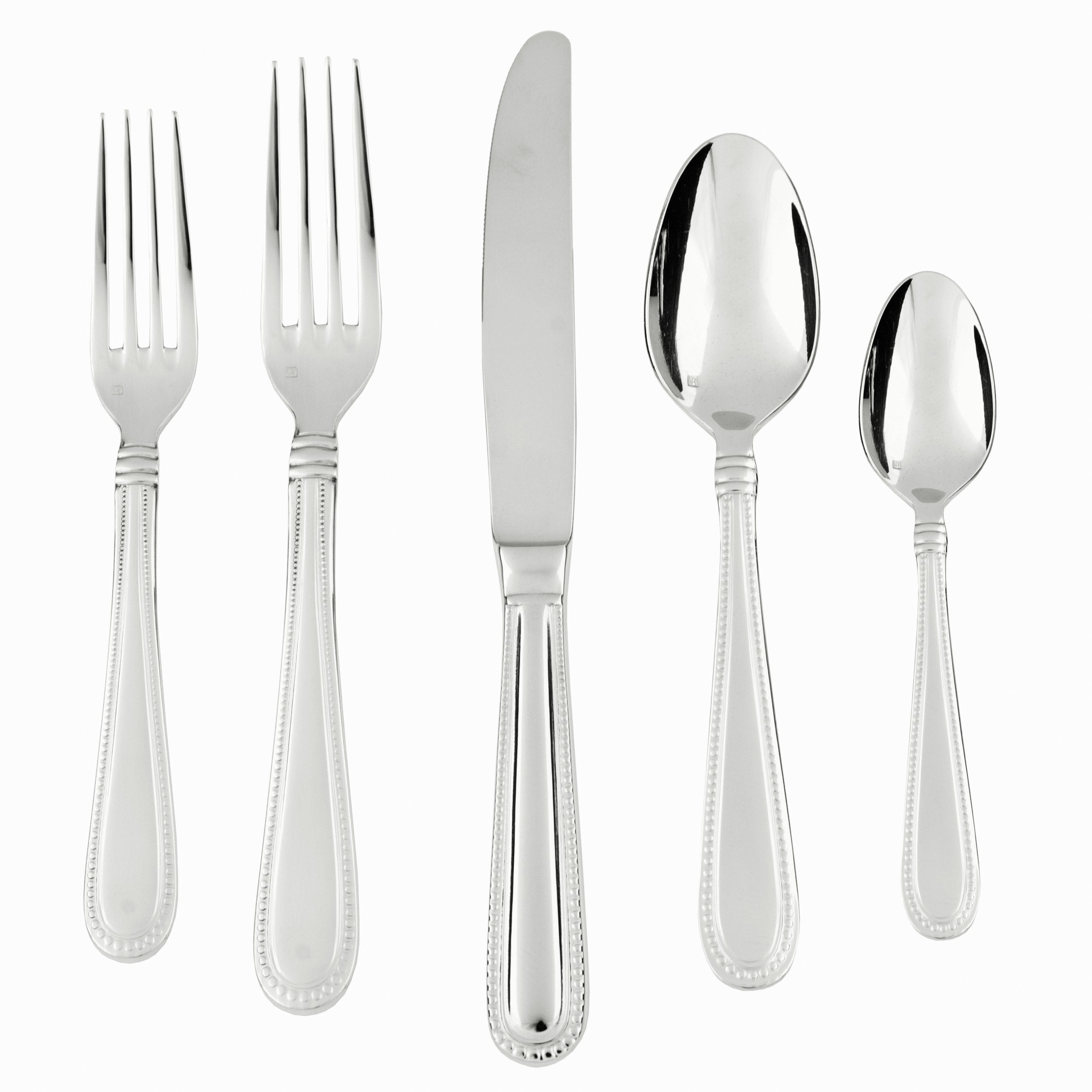 Fortessa Caviar 18/10 Stainless Steel Flatware, 5 Piece Place Setting, Service For 1