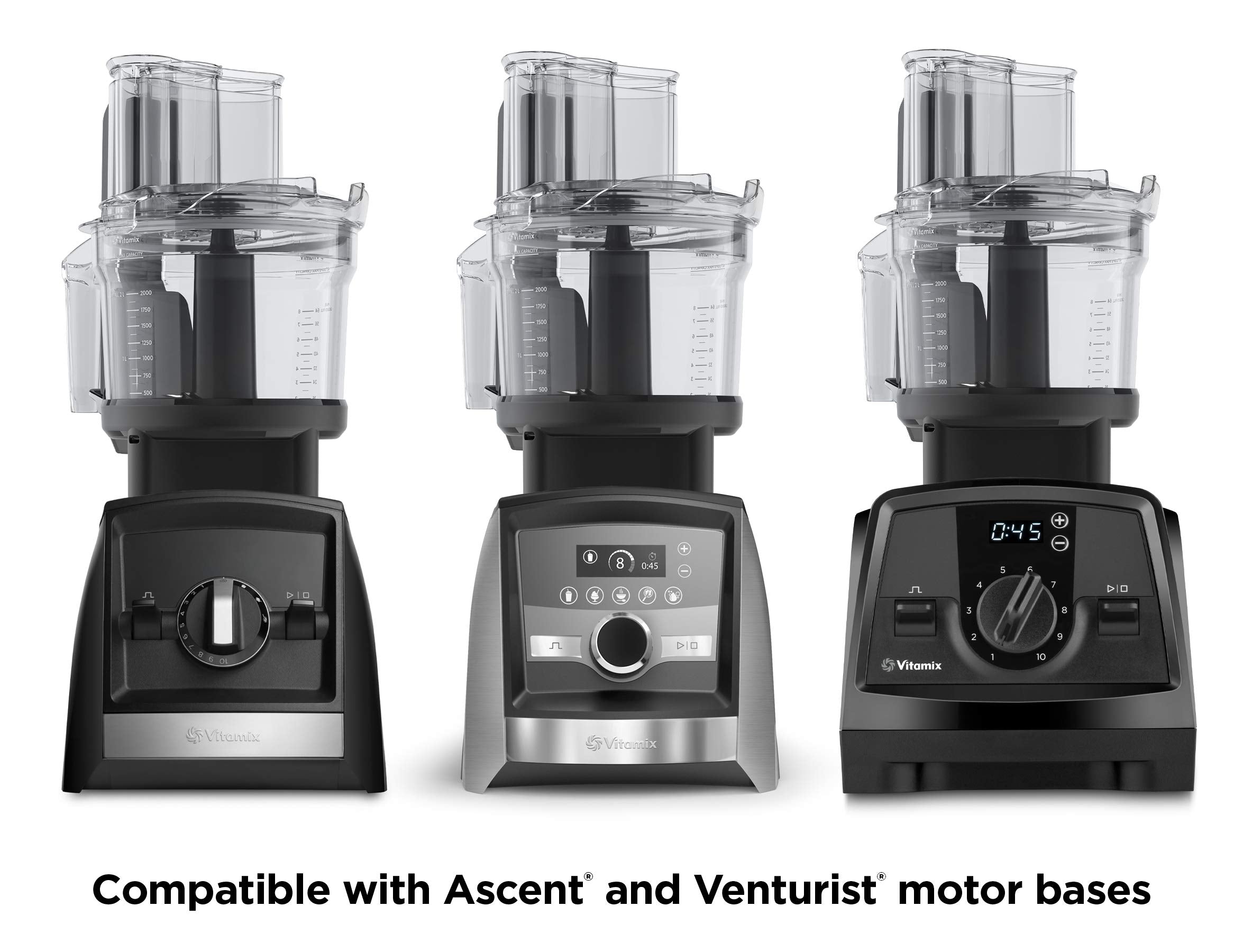 Vitamix 12-Cup Food Processor Attachment with SELF-DETECT, Compatible with Ascent and Venturist Series, Black