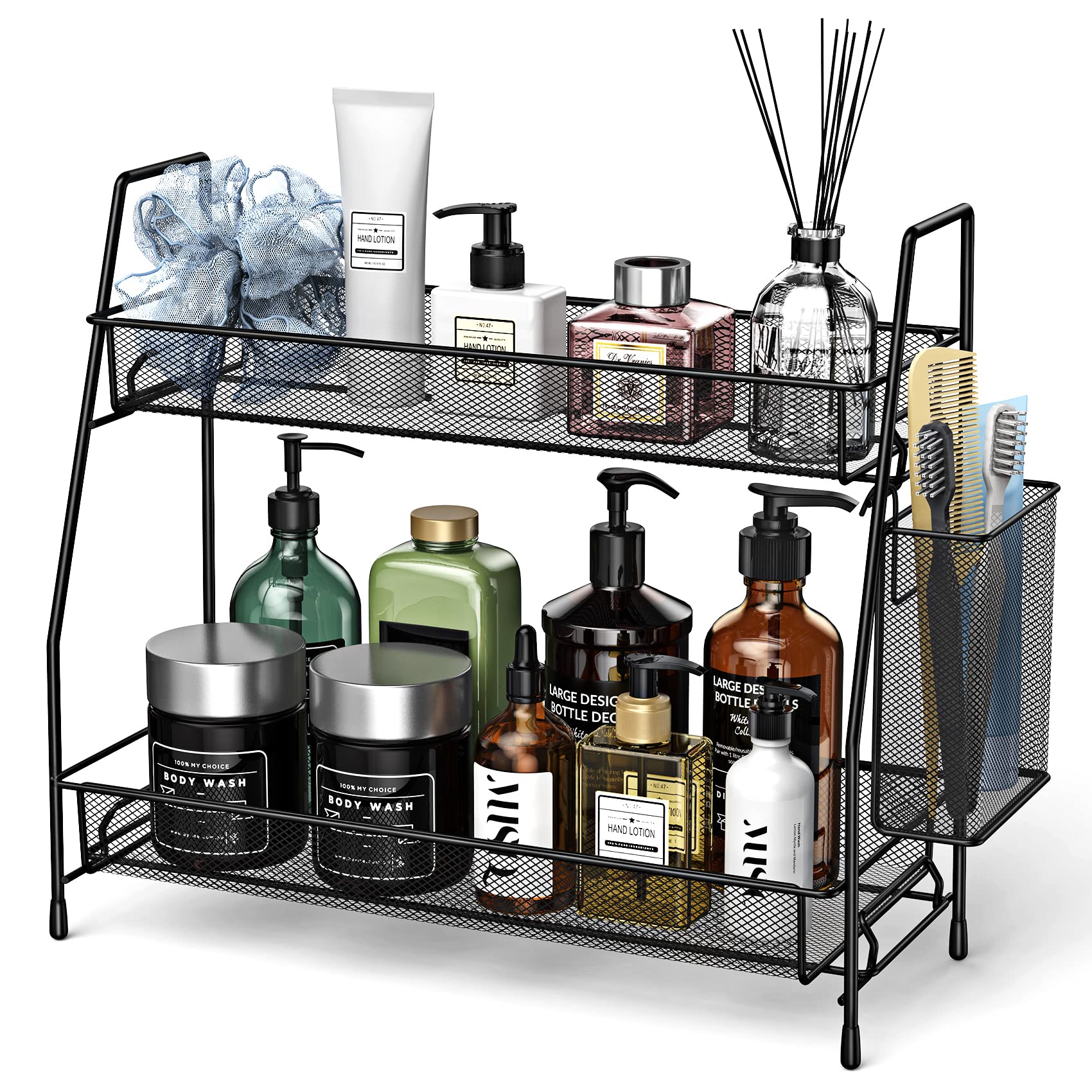Spispi Bathroom Organizer Countertop, Spice Rack Organizer For Cabinet,Bathroom Counter Organizer, Kitchen Countertop Organizer,