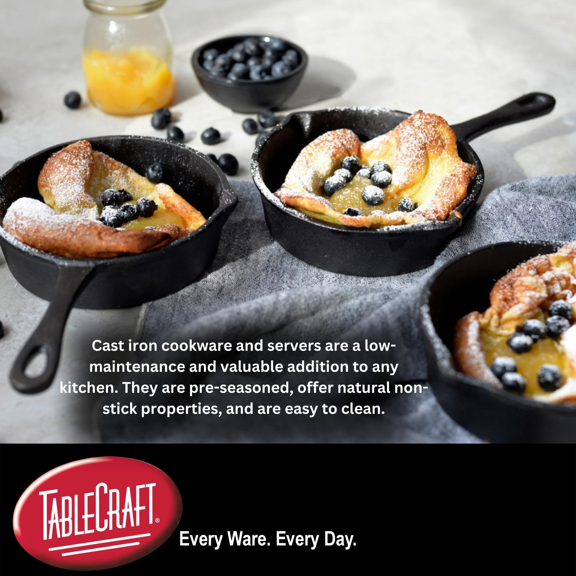 Tablecraft Cast Iron Mini Skillet, 11 Oz, Black