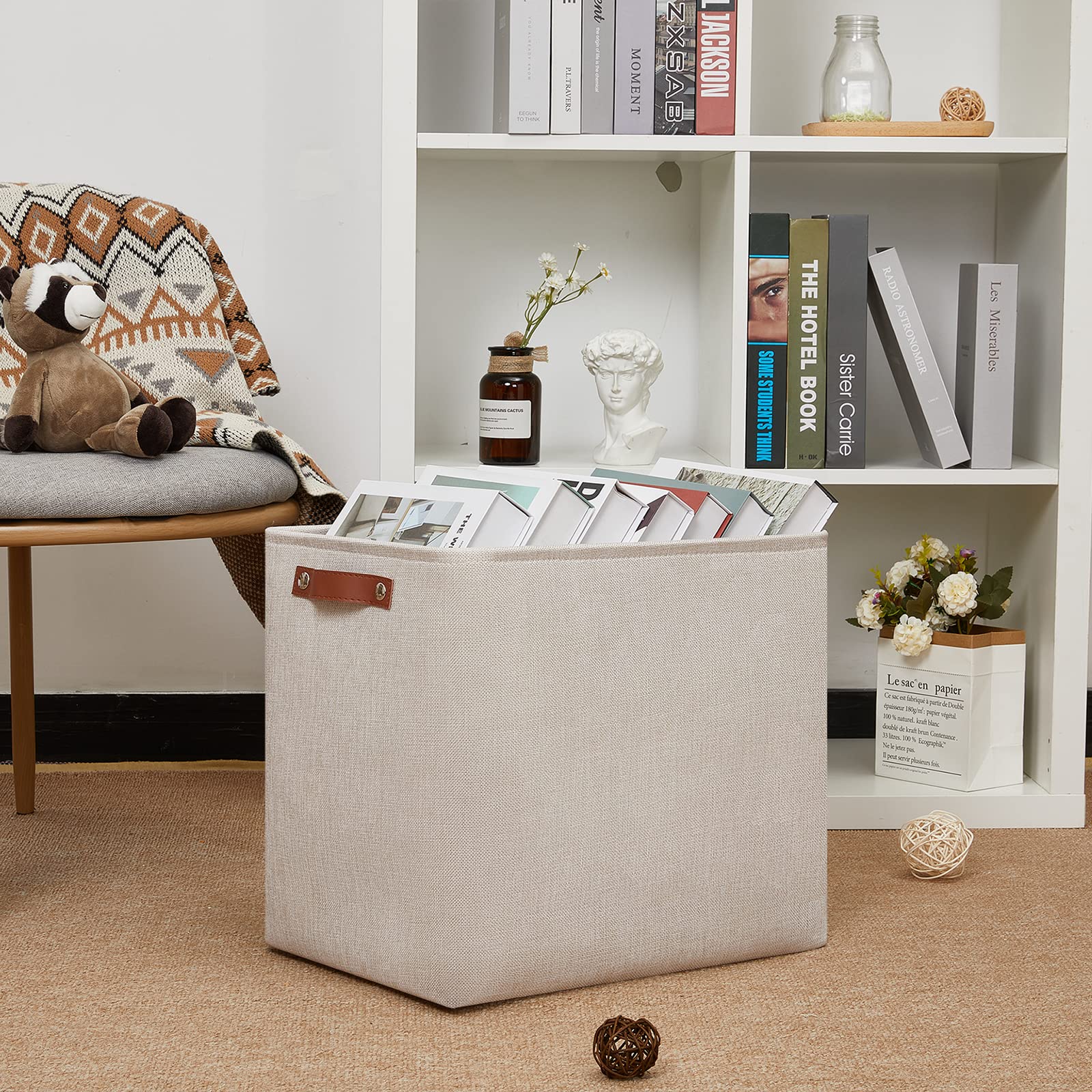 Dullemelo Fabric Storage Basket, Large Storage Bin For Organization, Closet Storage Bins For Clothes Blankets Nursery Shelves, C