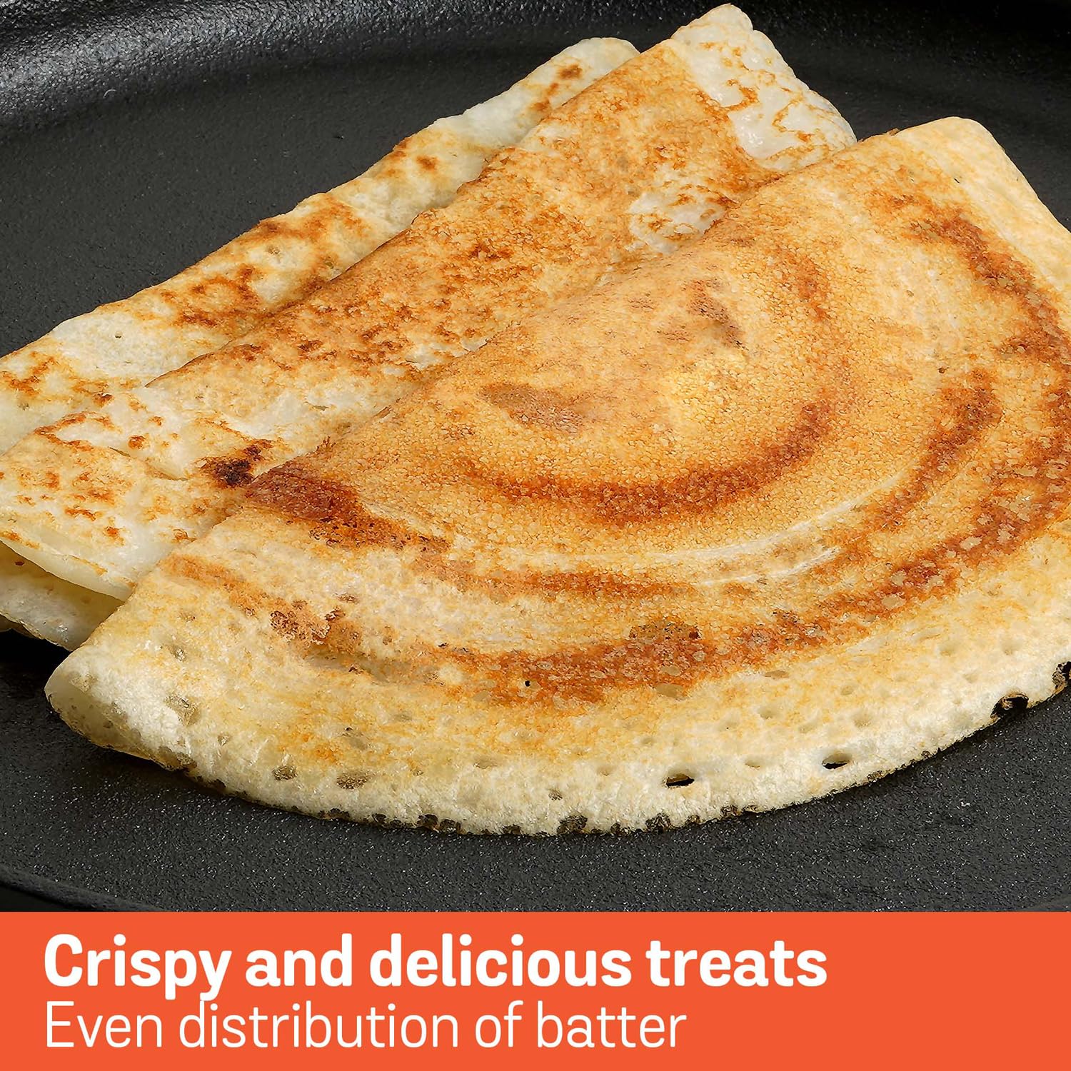 Meyer Pre-Seasoned Cast Iron Flat Dosa/ Roti/ Chapati Tawa Pan with Stick Handle, Dosa Kallu, Iron Tawa Big Size | Pre-Seasoned