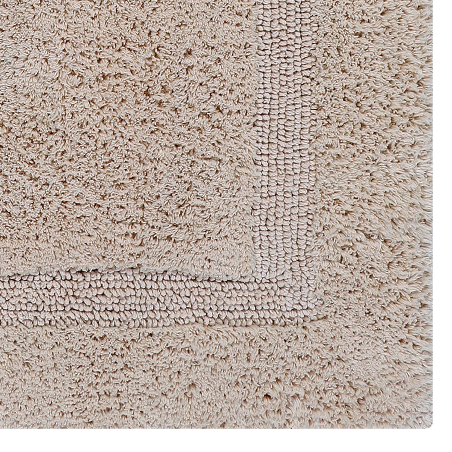 Better Trends 100% Cotton Lux Collection Bath Mats, Sand Contour Bath Mat - Tufted, Reversible & Absorbent & Machine Washable Ba