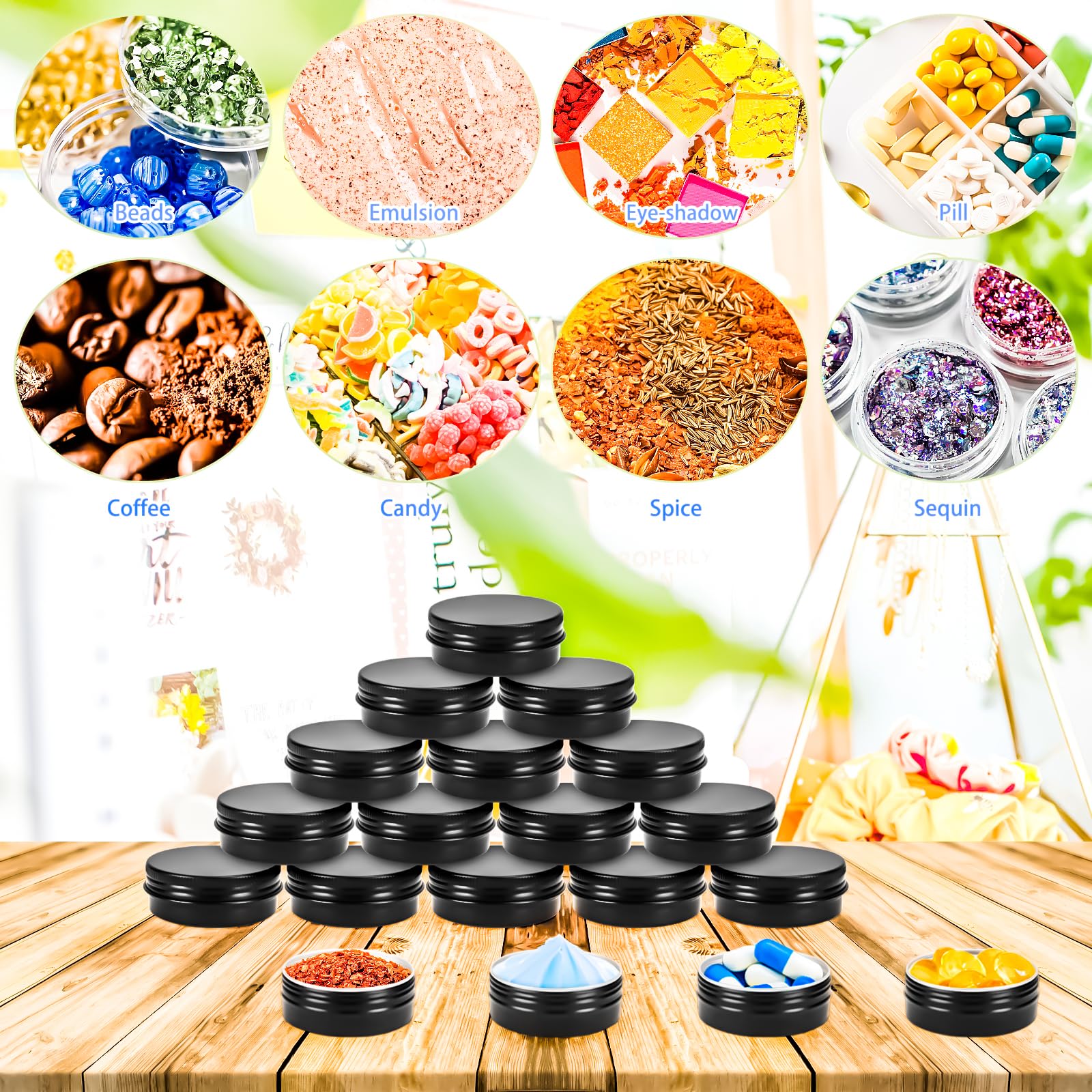 Motbach 16 Pack 0.5Oz Tin Jars, 30Ml Metal Tin Cans, 1/2 Ounce Aluminum Tin Can Jar Containers With Lid For Lotion Bars, Balms,
