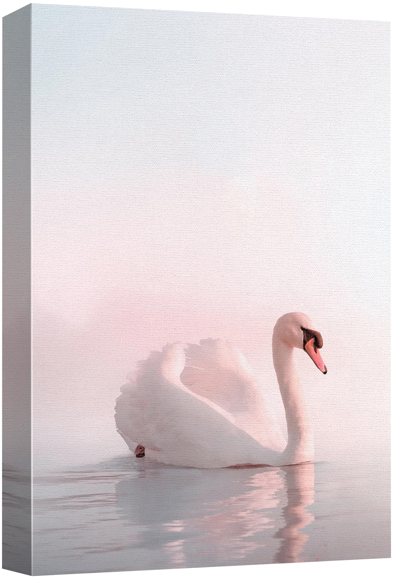 Signford Canvas Print Wall Art Elegant Swan On Water Pink Sunset Photography Realism Decorative Scenic Multicolor Landscape Rust