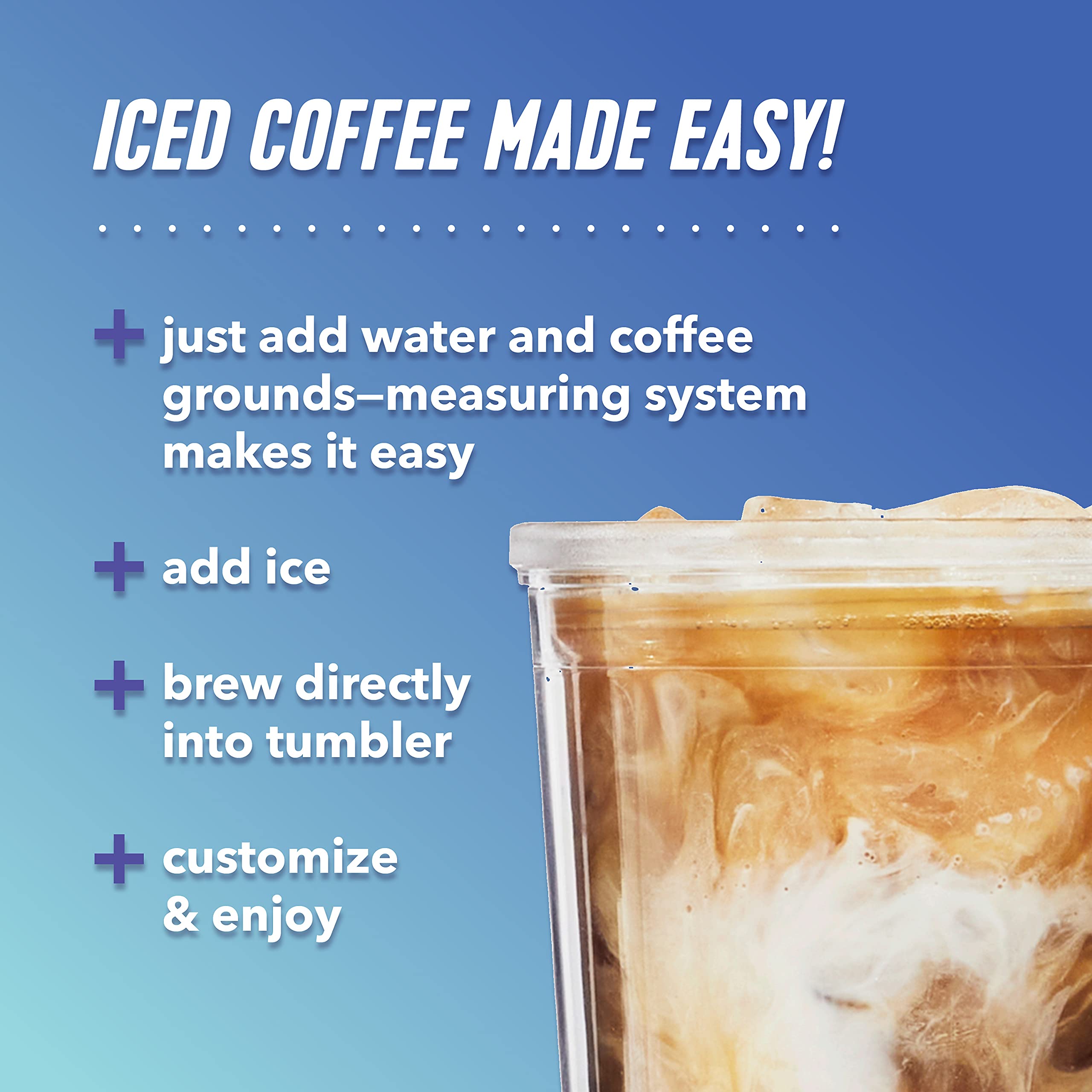 Mr. Coffee Iced Coffee Maker, Single Serve Machine With 22-Ounce Tumbler And Reusable Coffee Filter, Black