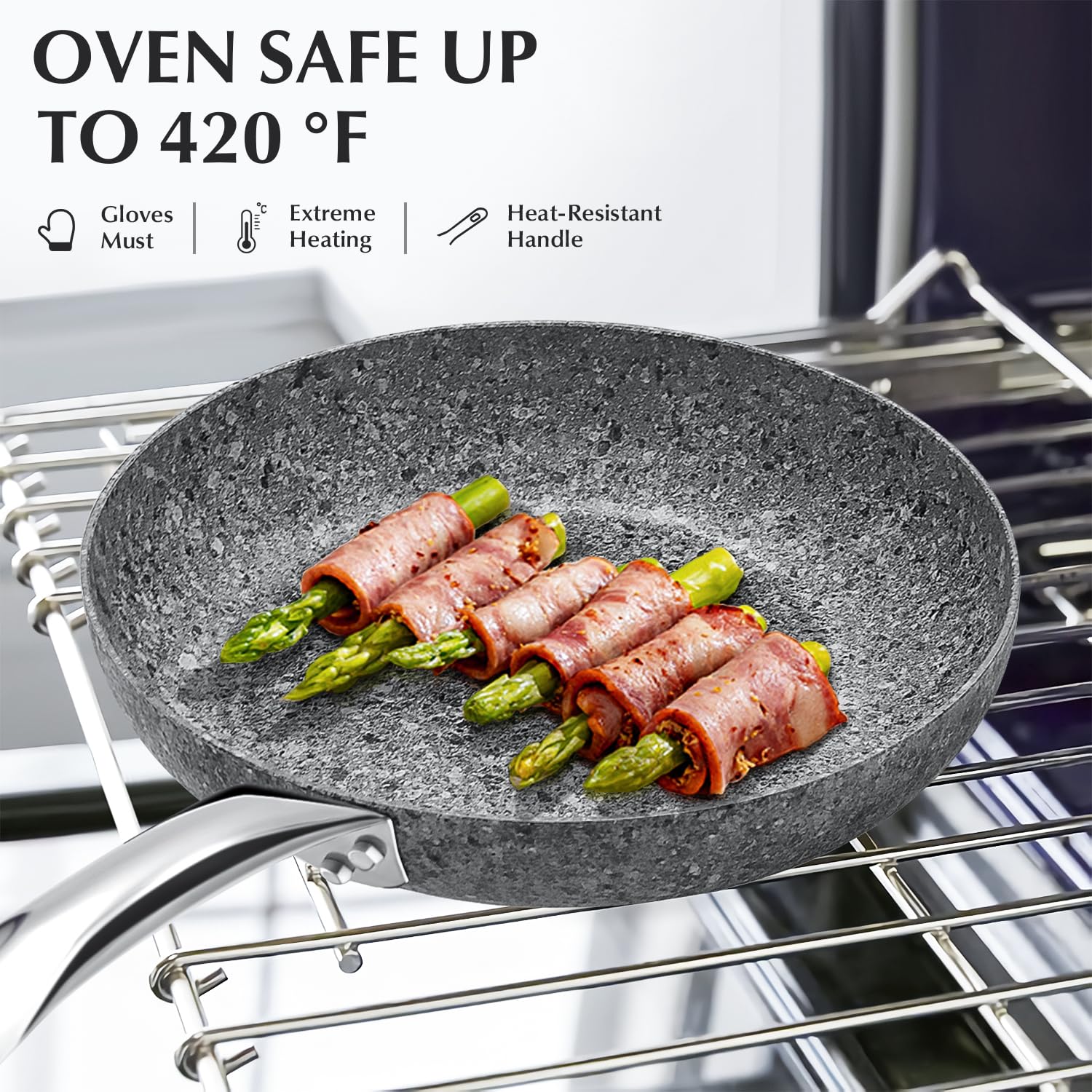 Koch Systeme Cs 8'' Small Frying Pan- Koch Systeme Cs 8'' Ultra Nonstick Frying Pan With Lid, Granite Skillet With Apeo & Pfoa-F