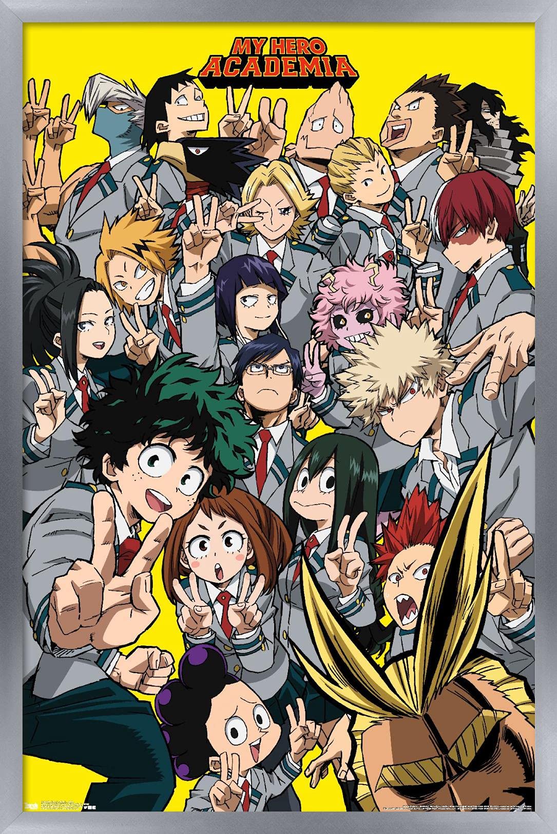 Trends International My Hero Academia - Selfie Wall Poster, 22.375'' X 34'', Silver Framed Version