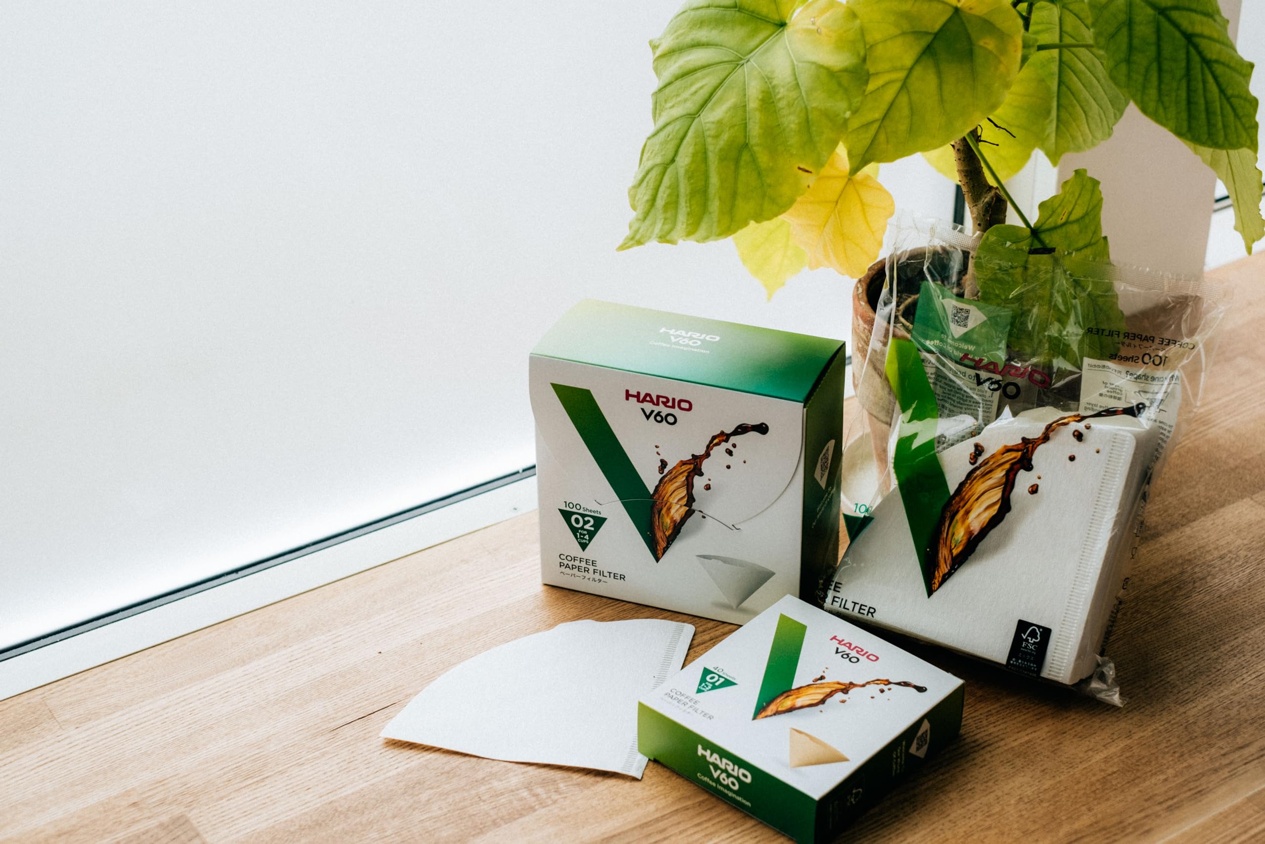 Hario V60 Paper coffee Filters  Size 02  Natural  200 count