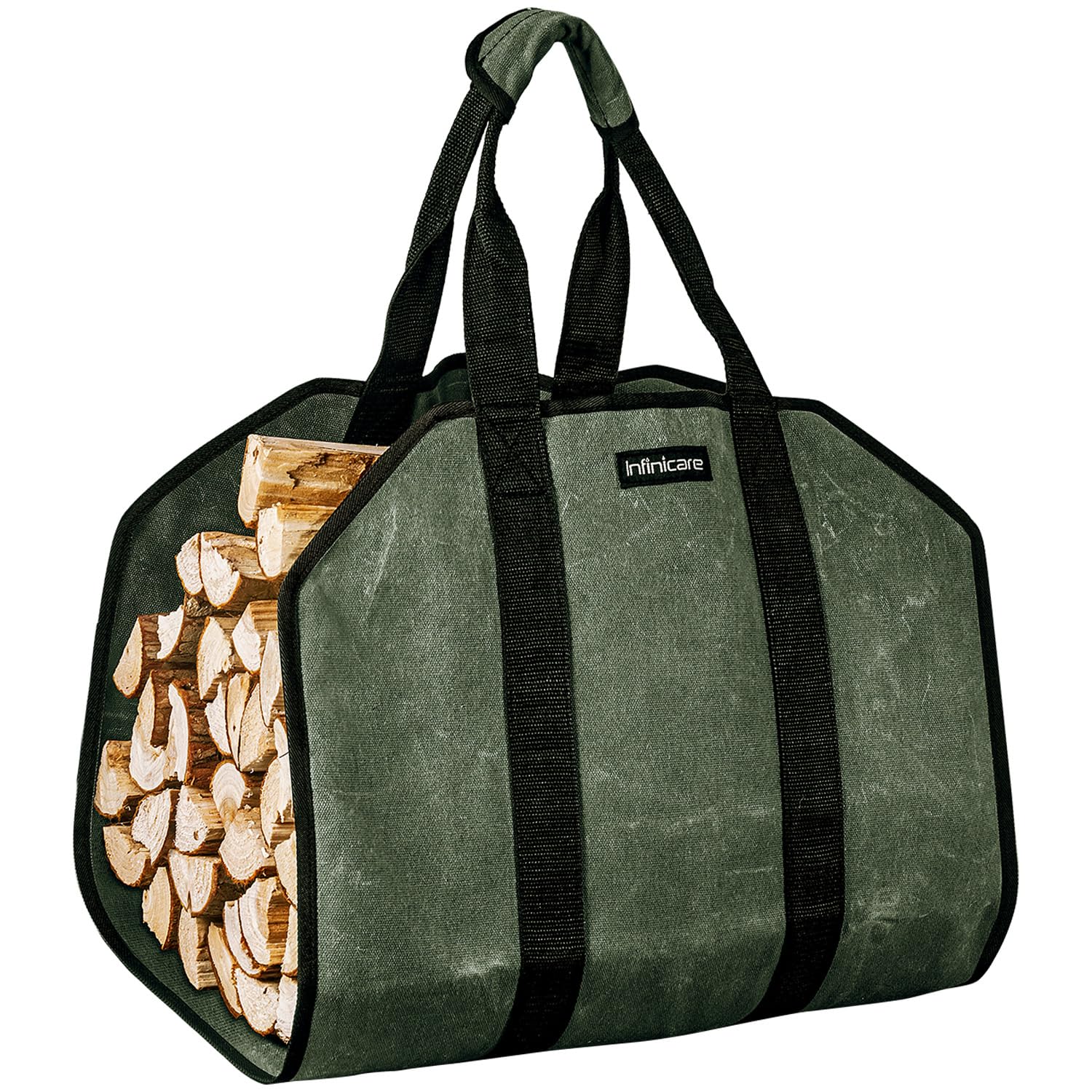 Infinicare Firewood Carriers With Handles - Heavy Duty Canvas Firewood Bag With Handles - Durable Wood Carrier For Firewood, Sui