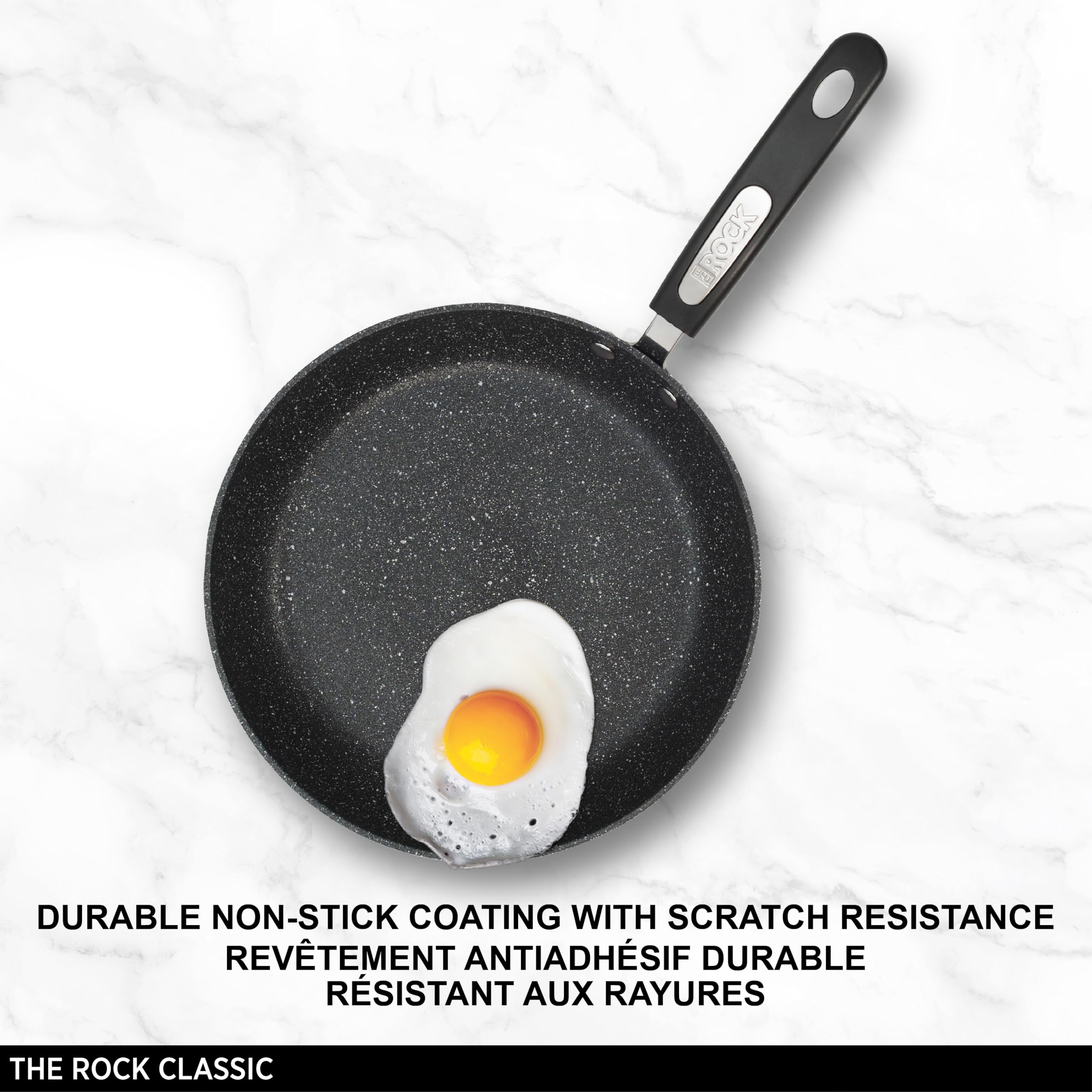 The Rock By Starfrit 8'' Fry Pan With Bakelite Handle, Black