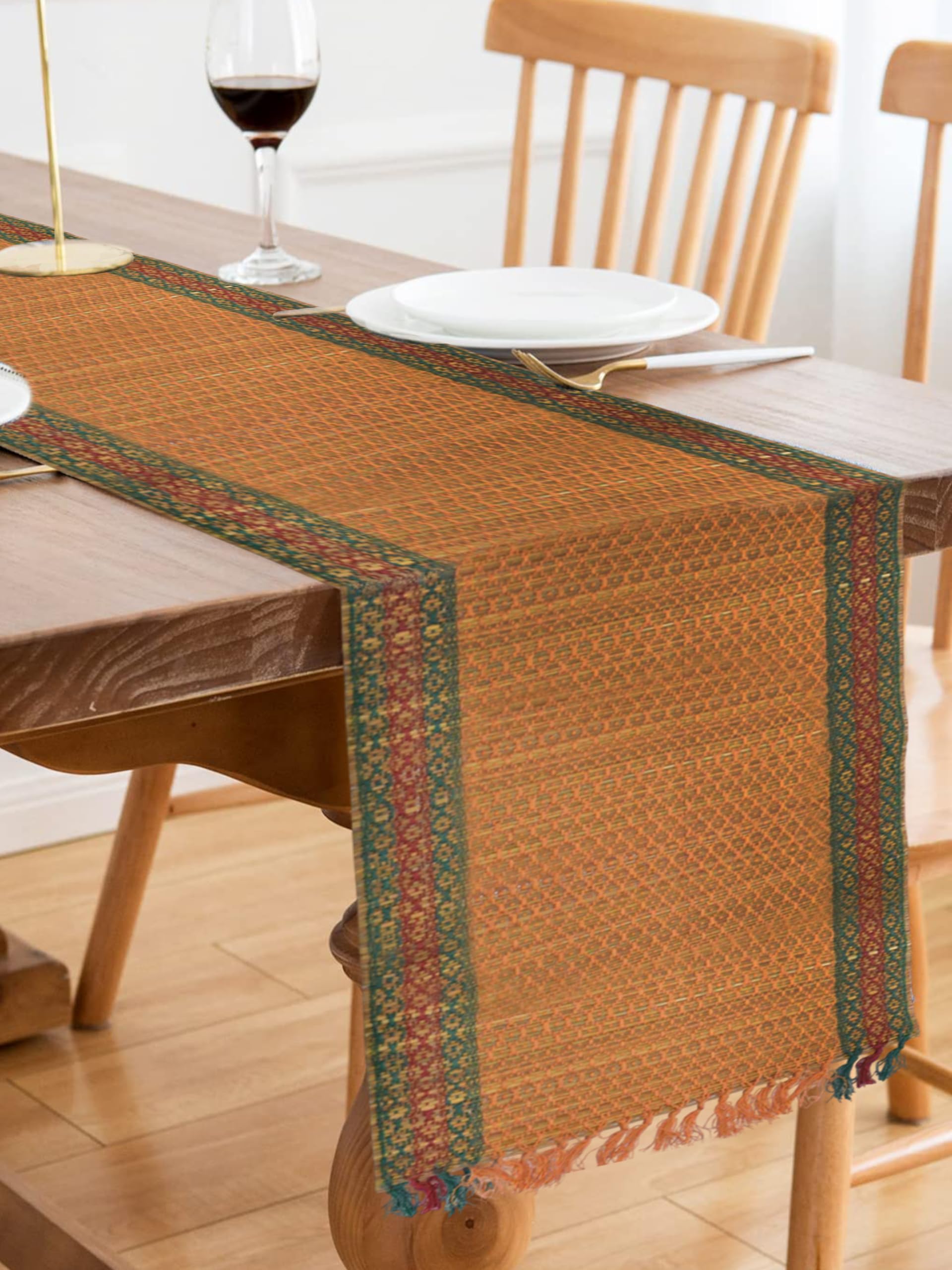 SHILP KATHA Table Runner for 6 Seater Dining Table and Centre Table 60 inch Handmade Reversible Heat Resistant NonSlippery | Na