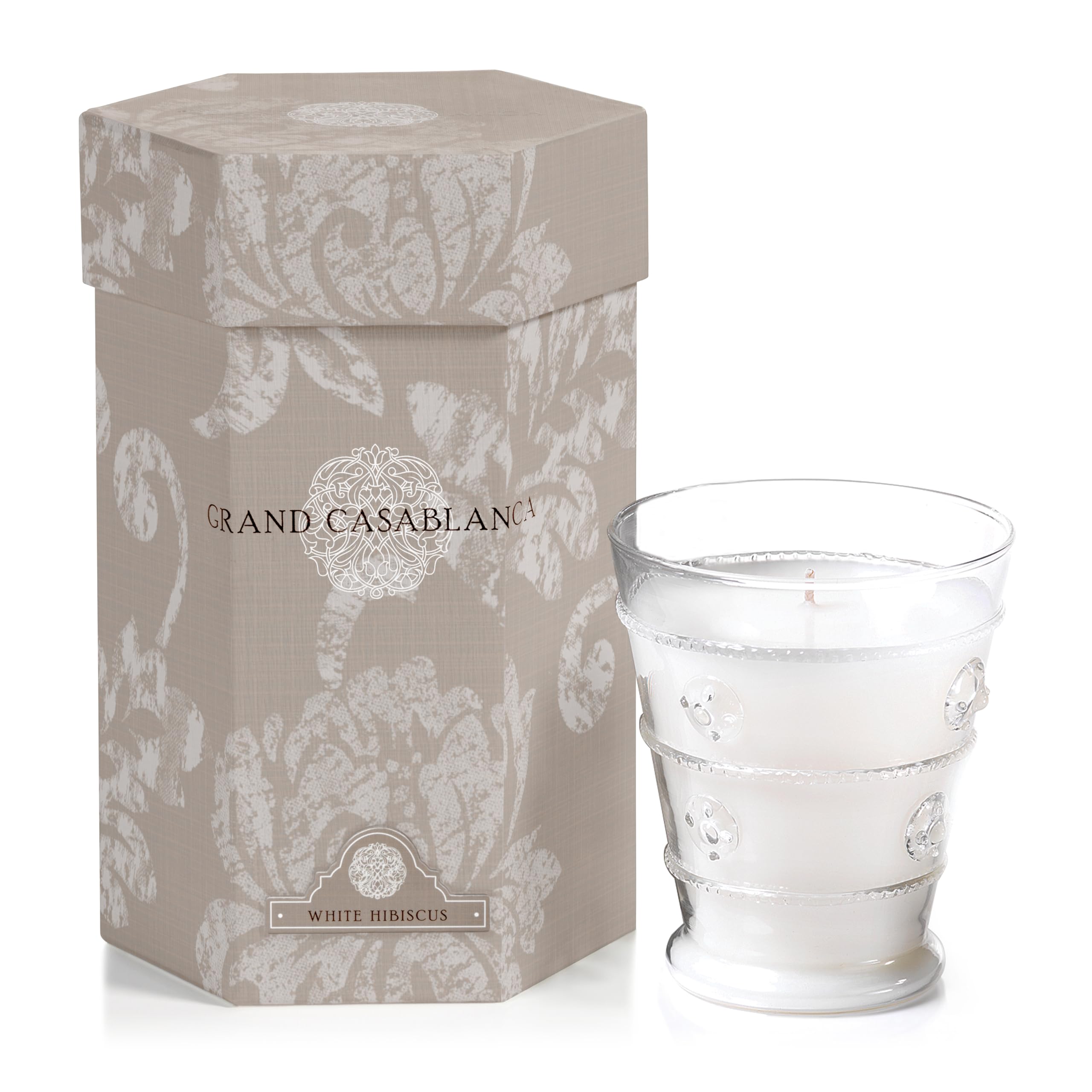 Zodax Grand Casablanca Scented Jar Candle, 8.3 oz, 1 Pack- - Tahitian Gardenia