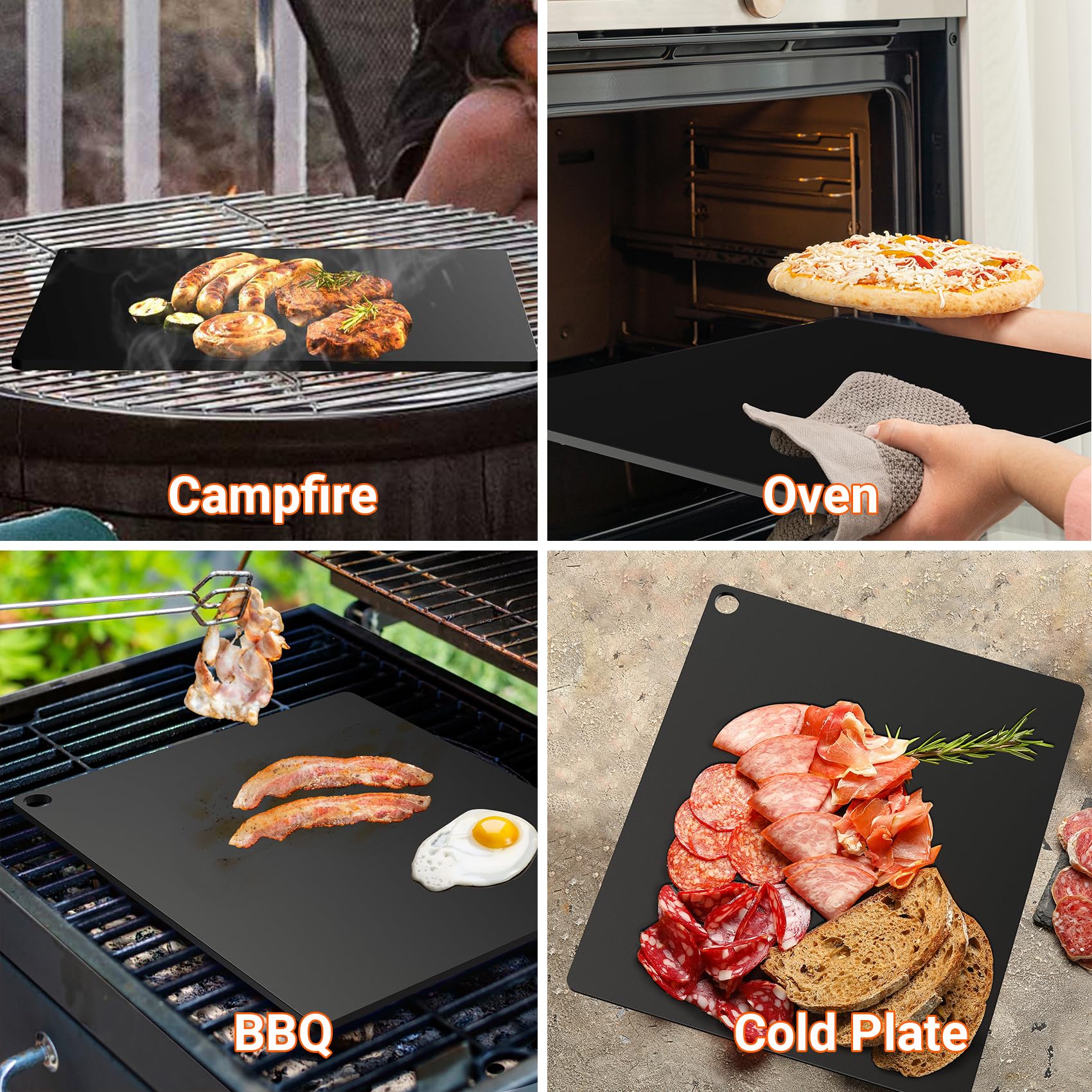 Onlyfire Pizza Steel Baking Stone For Oven Bbq And Grill - 16 X 14 Inch Large Non-Stick Pizza Pan With High Performance Conducti