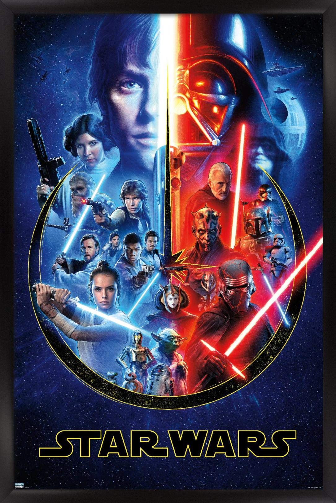 Trends International Star Wars - Skywalker Saga Wall Poster, 14.725'' X 22.375'', Black Framed Version