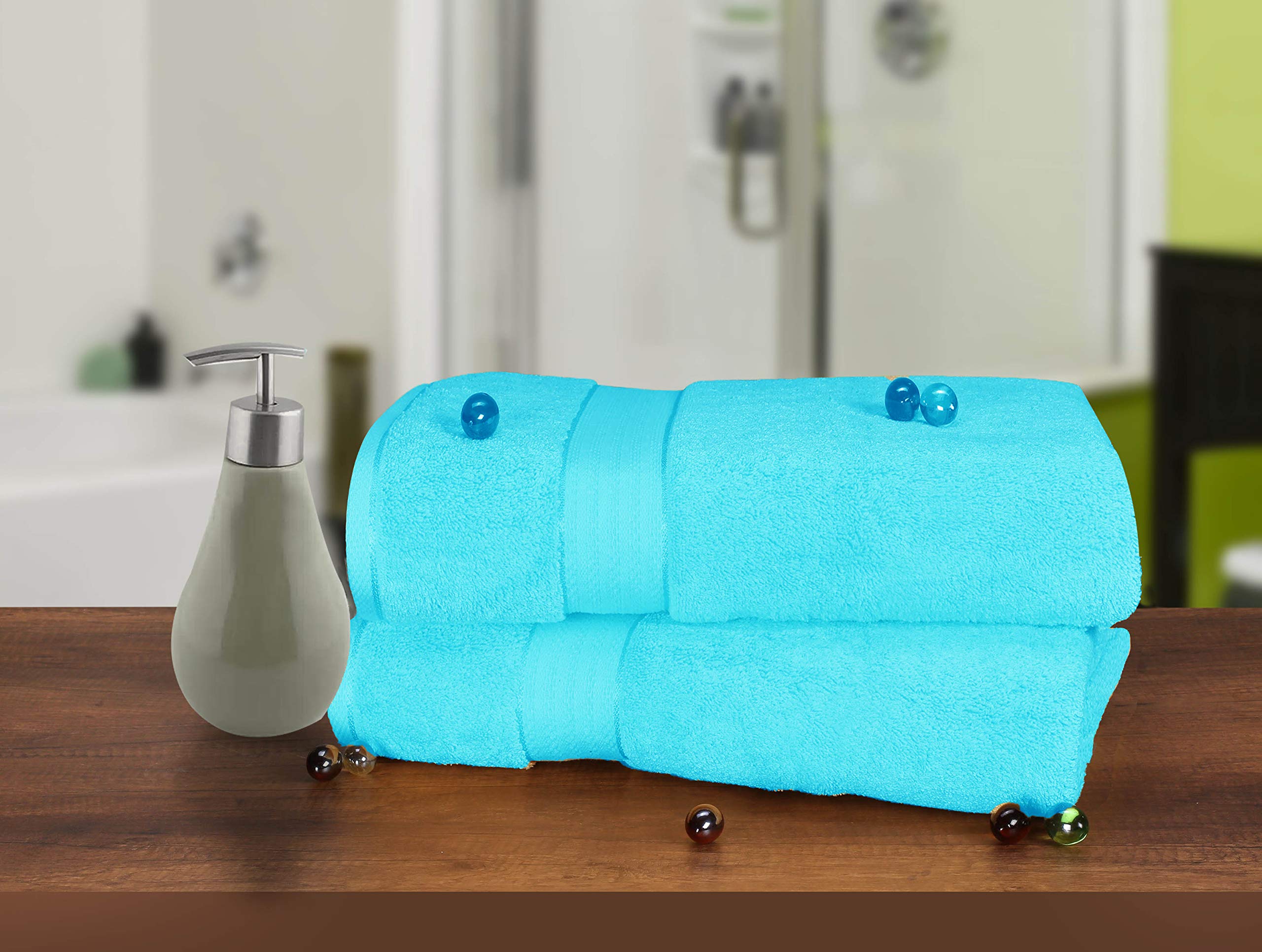 Glamburg 700 Gsm Premium Oversized Extra Large Cotton 2 Pack Bath Sheet 35X70-100% Combed Cotton - Luxury Hotel & Spa Quality -
