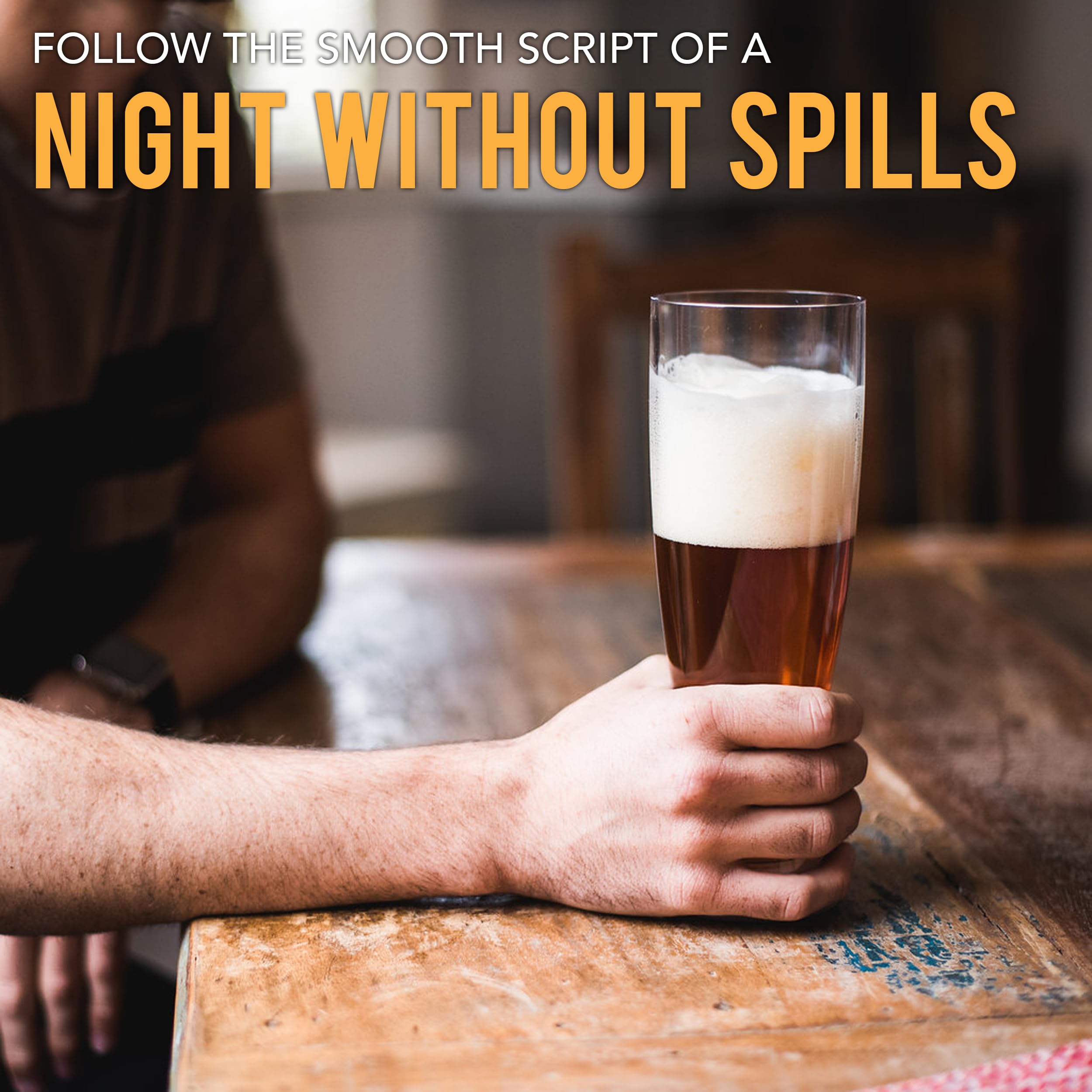 Mighty Mug Untippable Pilsner Glass (Set Of 2), Unbreakable Tritan Hard Plastic, No Spill Smartgrip Technology, Bpa-Free, 24Oz