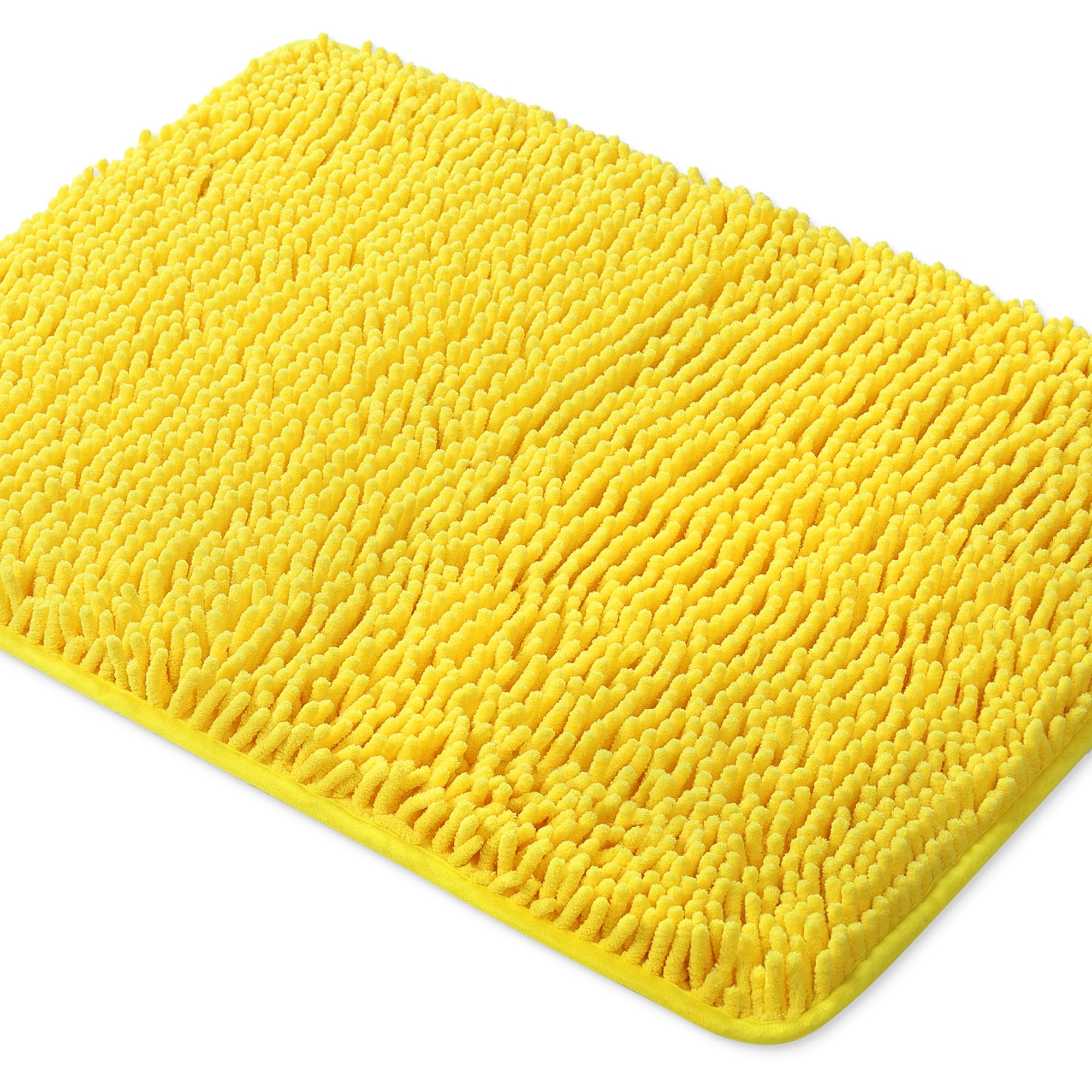 Yeaban Yellow Bathroom Rugs - Thick Chenille Bath Mats | Absorbent And Washable Bath Rug Non-Slip, Plush And Soft Rugs For Bathr
