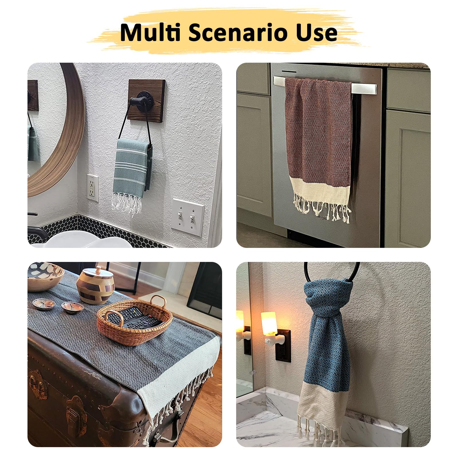 Cabanana Turkish Hand Towels For Bathroom - Set Of 2 Cotton Woven Bathroom Hand Towels With Fringe, Quick Dry Thin Decorative Ki