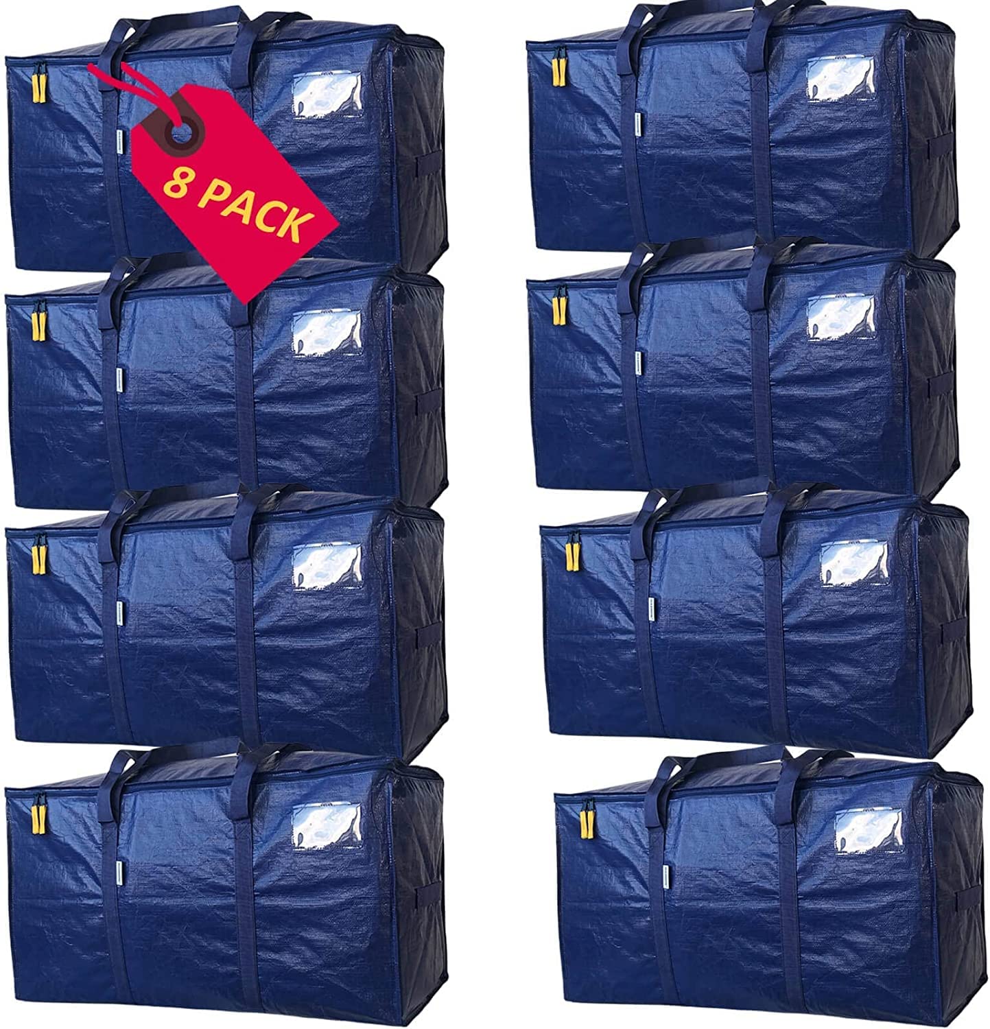 Alexhome Easy Moving Bags Heavy Duty,8 Pack, Extra Large Packing Bags For Moving,Stroage Bags For Moving,Large Moving Bags For C