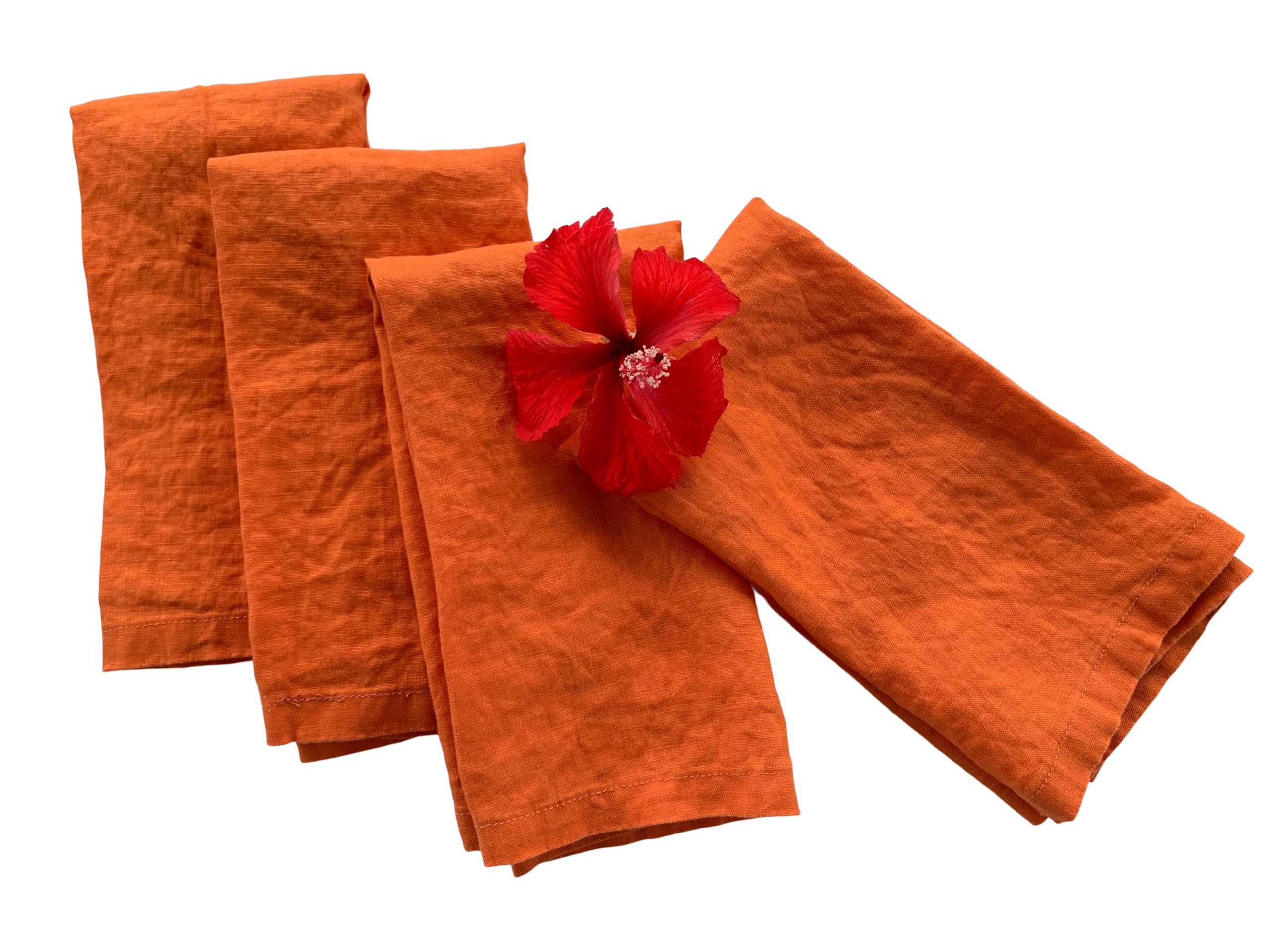 Linen Napkins -100% French Flax - Stonewashed Pure Linen Cloth Napkins - Size 18 Inch X 18 Inch - Set Of 4, Tropics (Tropical Or