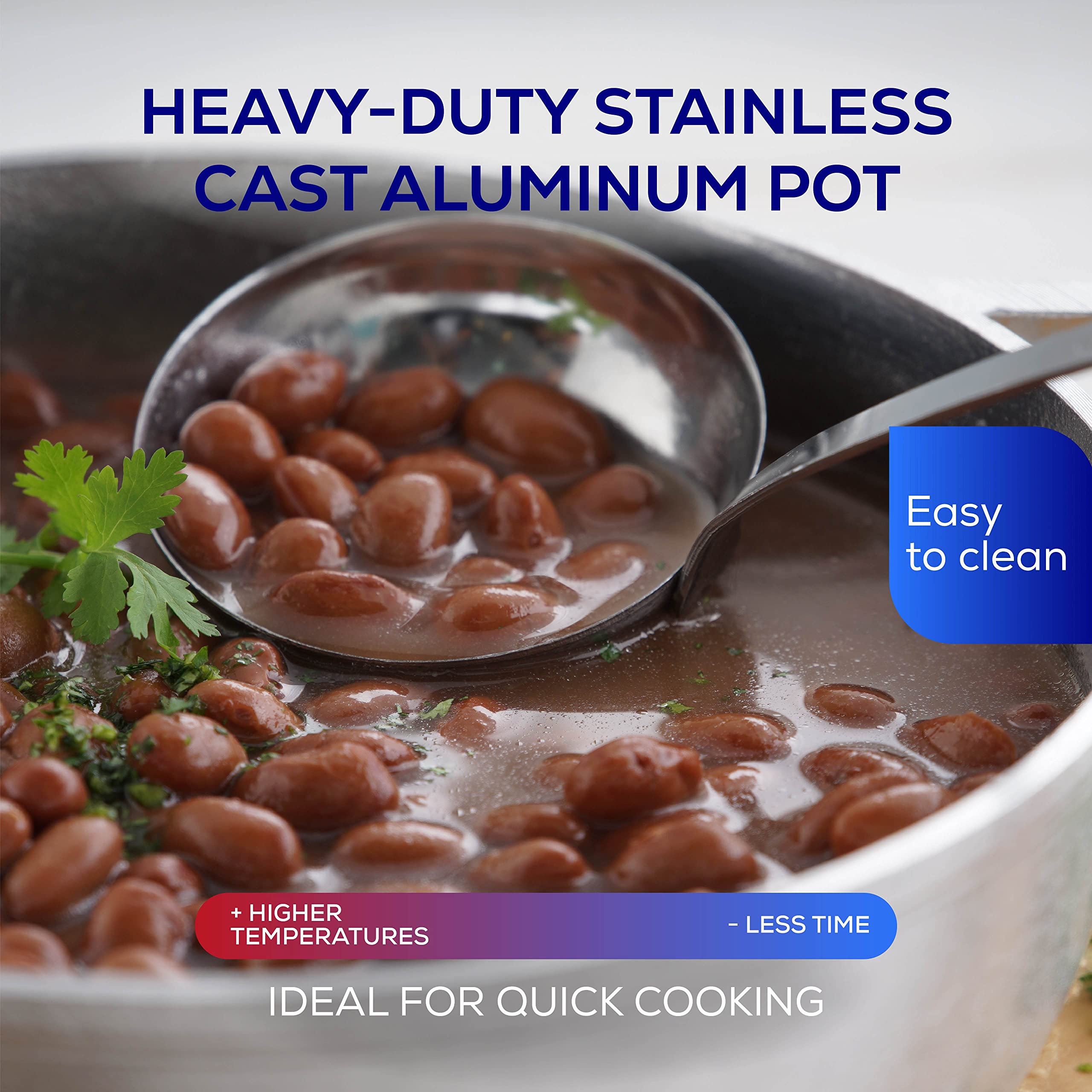 Universal 6.3Qt / 6L Cast Aluminum Caldero Rice Cooker 18 Cups - Even Heat Distribution Deep Fryer for Fast Cooking and Easy Cleaning  Ergonomic Handles Large Soup Pot  for French Fries  Stews