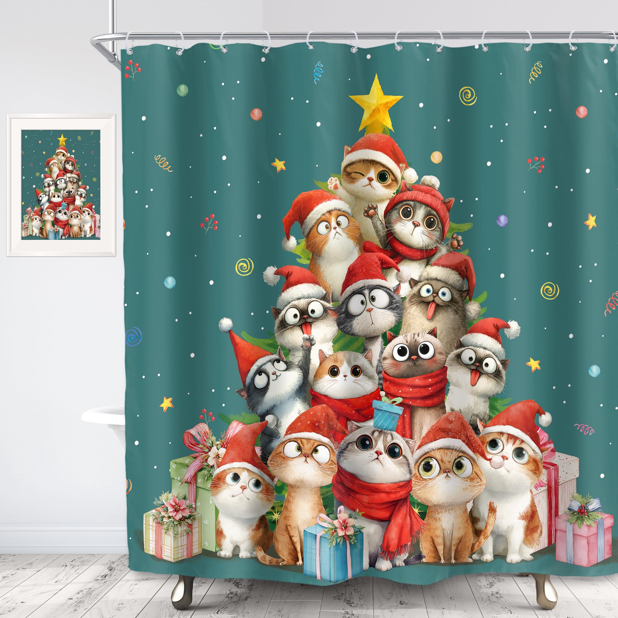 SVBright Cartoon Cute Dogs Shower Curtain 60Wx72L Inch Colorful Animals Playing Water Kids Lovely Funny Hilarious 12 Pack Hooks Polyester Waterproof Fabric Bathroom Bathtub Panels
