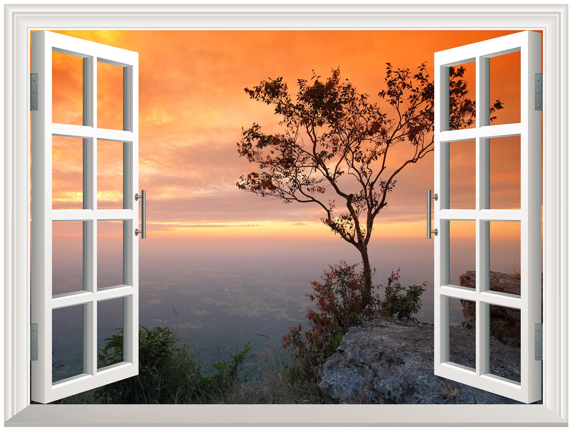 Wall26 Removable Wall Sticker/Wall Mural (36''X48'', Sunset At Mountain)