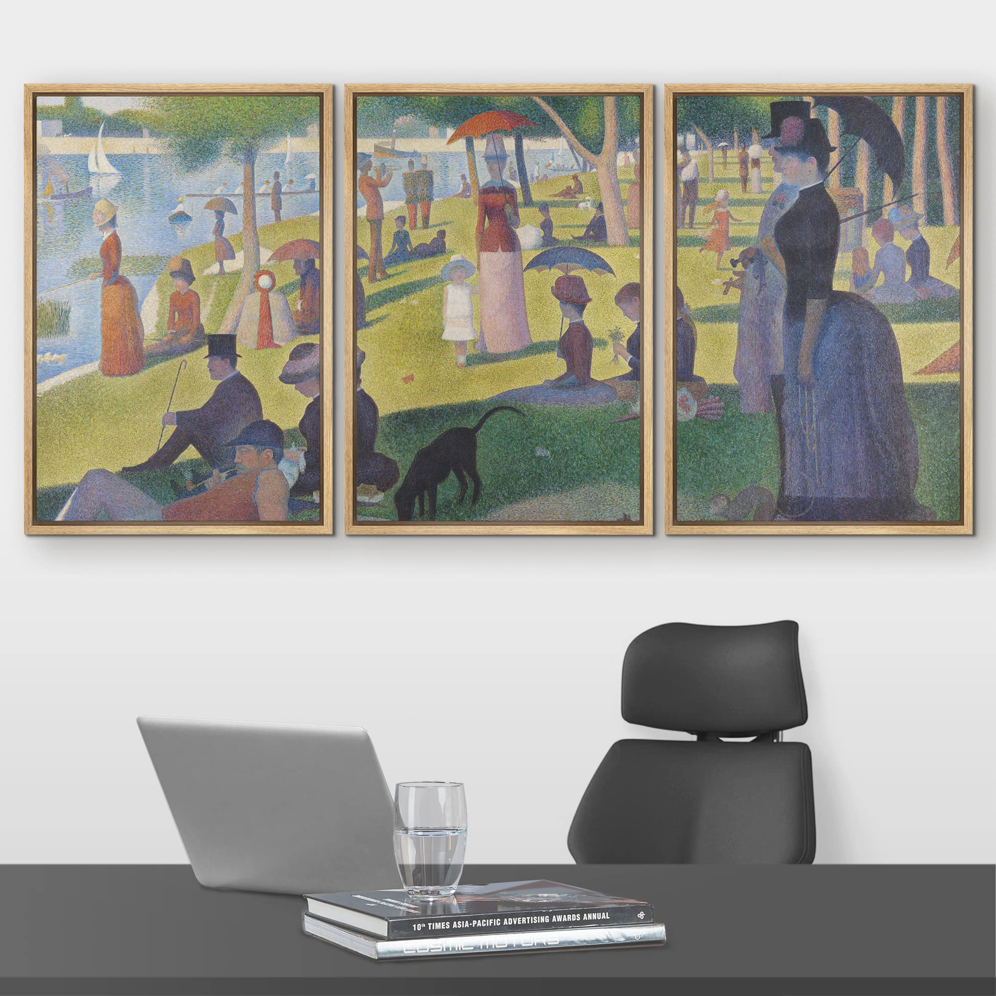 Wall26 Framed Canvas Print Wall Art Set La Grande Jatte By Georges Seurat Cultural Historic Oil Painting Fine Art Reproduction S