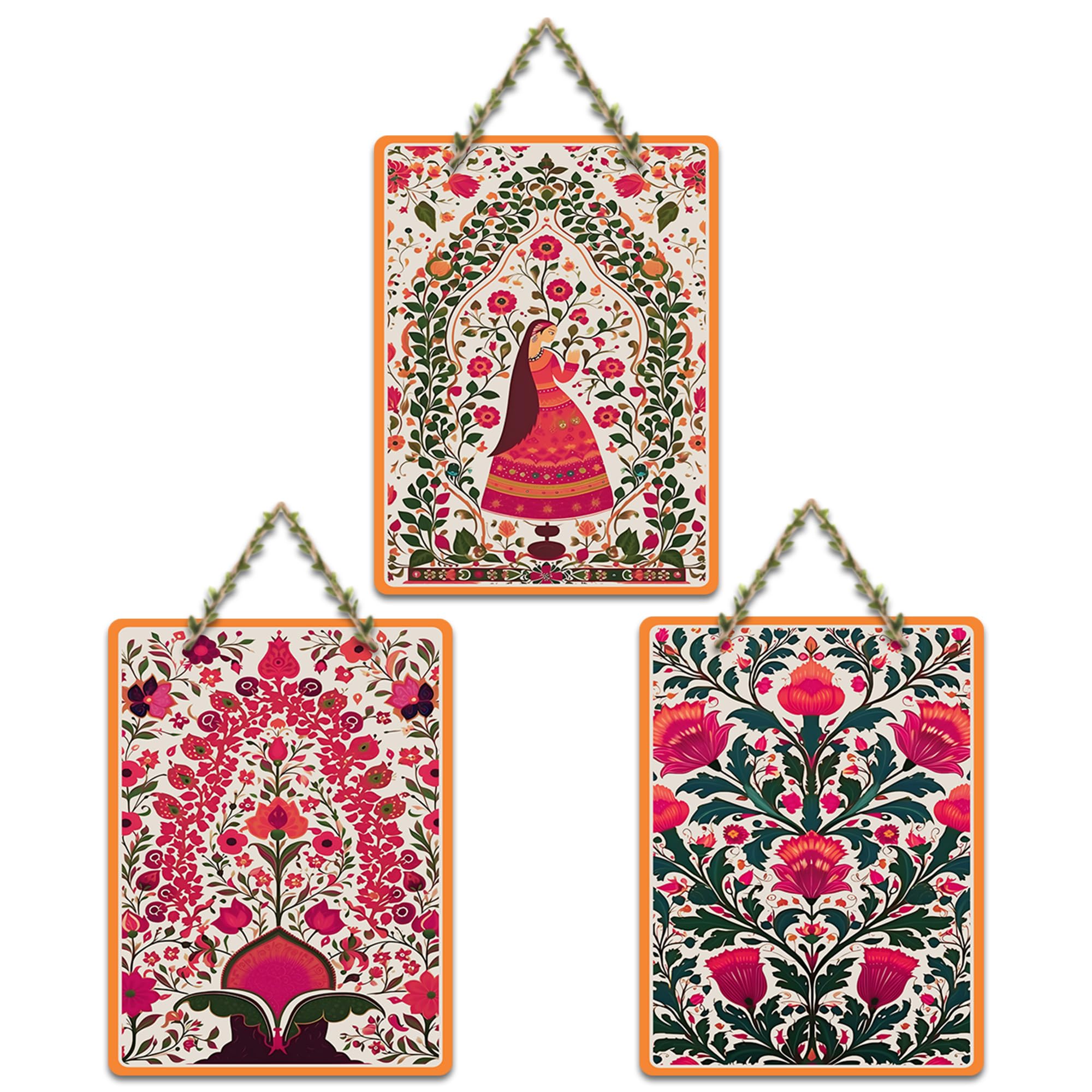 Artvibes Pichwai Floral Art Decorative Wall Art Mdf Wooden Wall Hanger For Home | Handcrafted Art | Festive Decor | Wall Art Pri