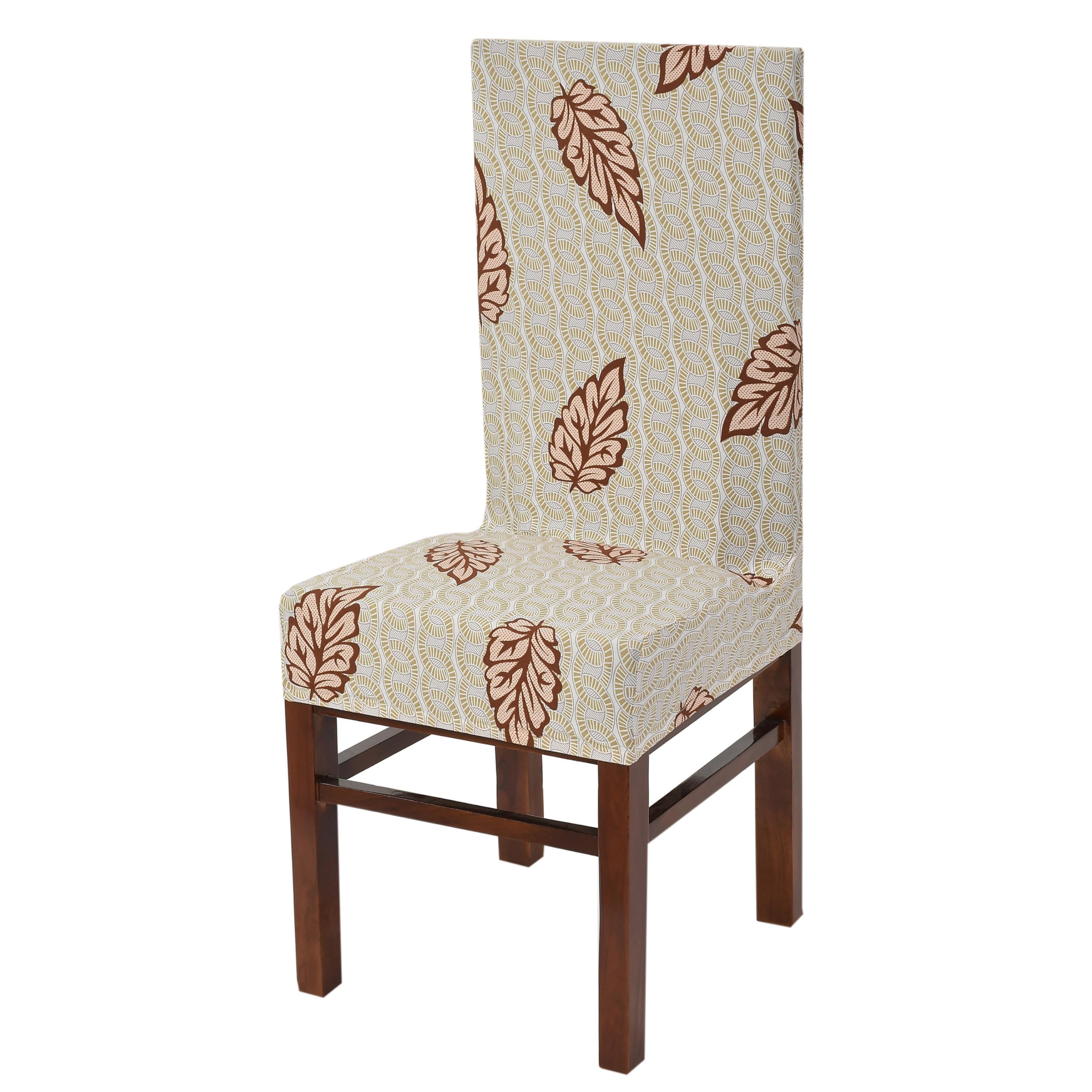 Yellow Weaves Elastic Stretchable Dining Chair Cover, Removable Washable Elastic Floral Printed Dining Chair Covers (1 Piece, Sp