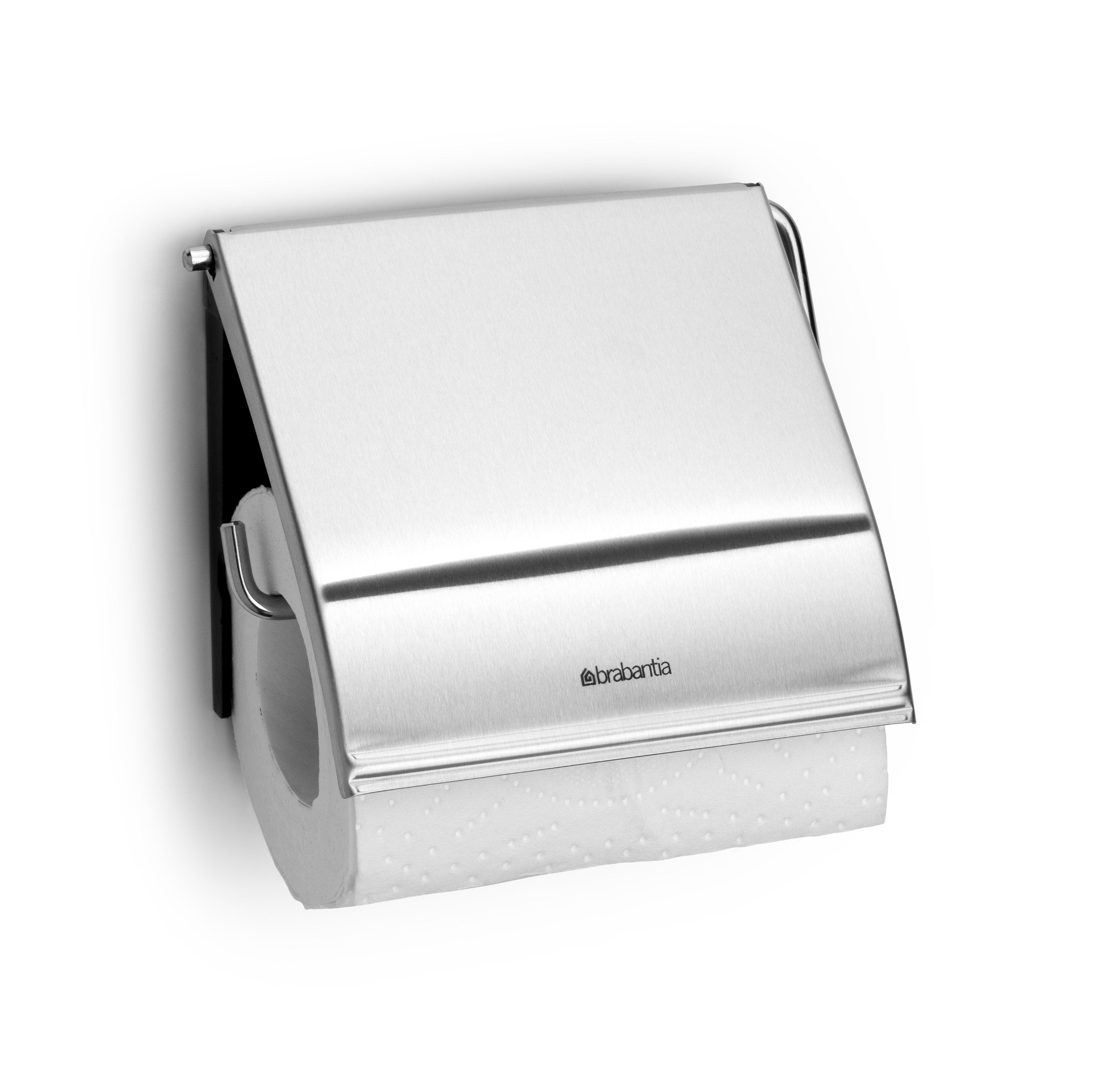 Brabantia Renew Toilet Roll Holder (Matt Steel) Left & Right Handed Use, Drill/No-Drill Install, Rust-Free Bathroom Paper Dispen