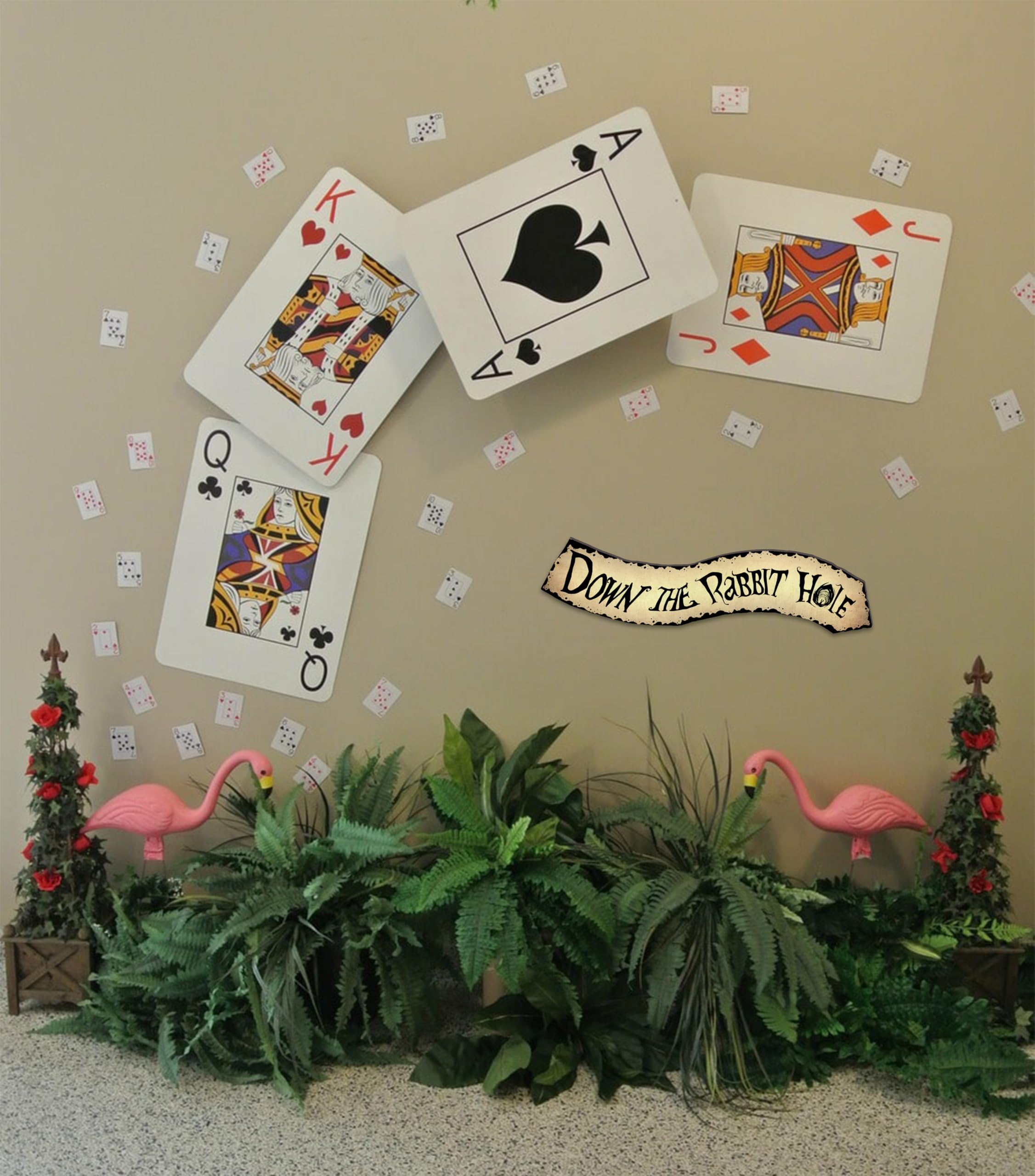 flinelife Down The Rabbit Hole Arrow Sign,16x4,Wonderland Party Decorations,Kids Room Decor For Girls