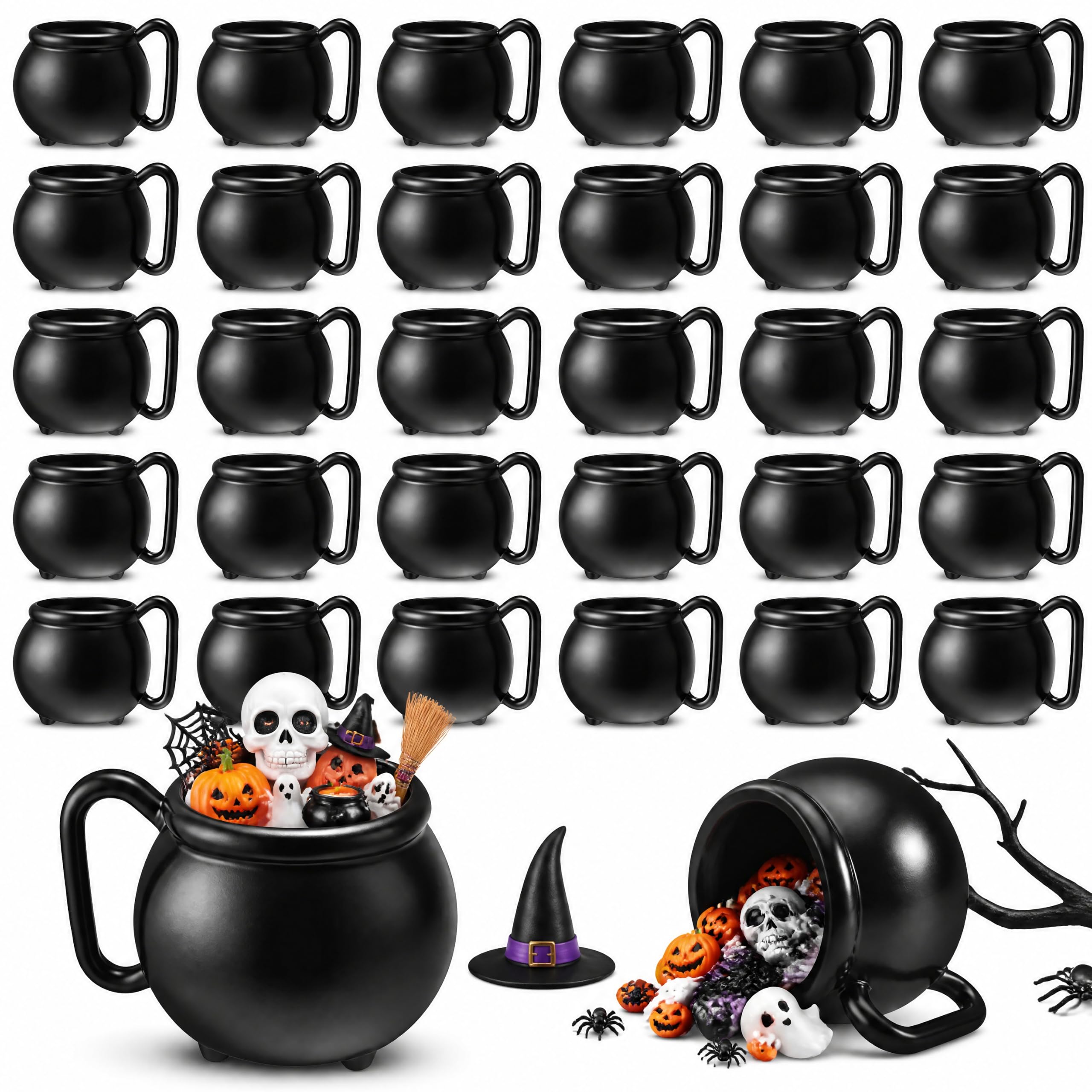 Sunnychicc 48 Pcs Halloween Cauldron Mugs, 15 oz