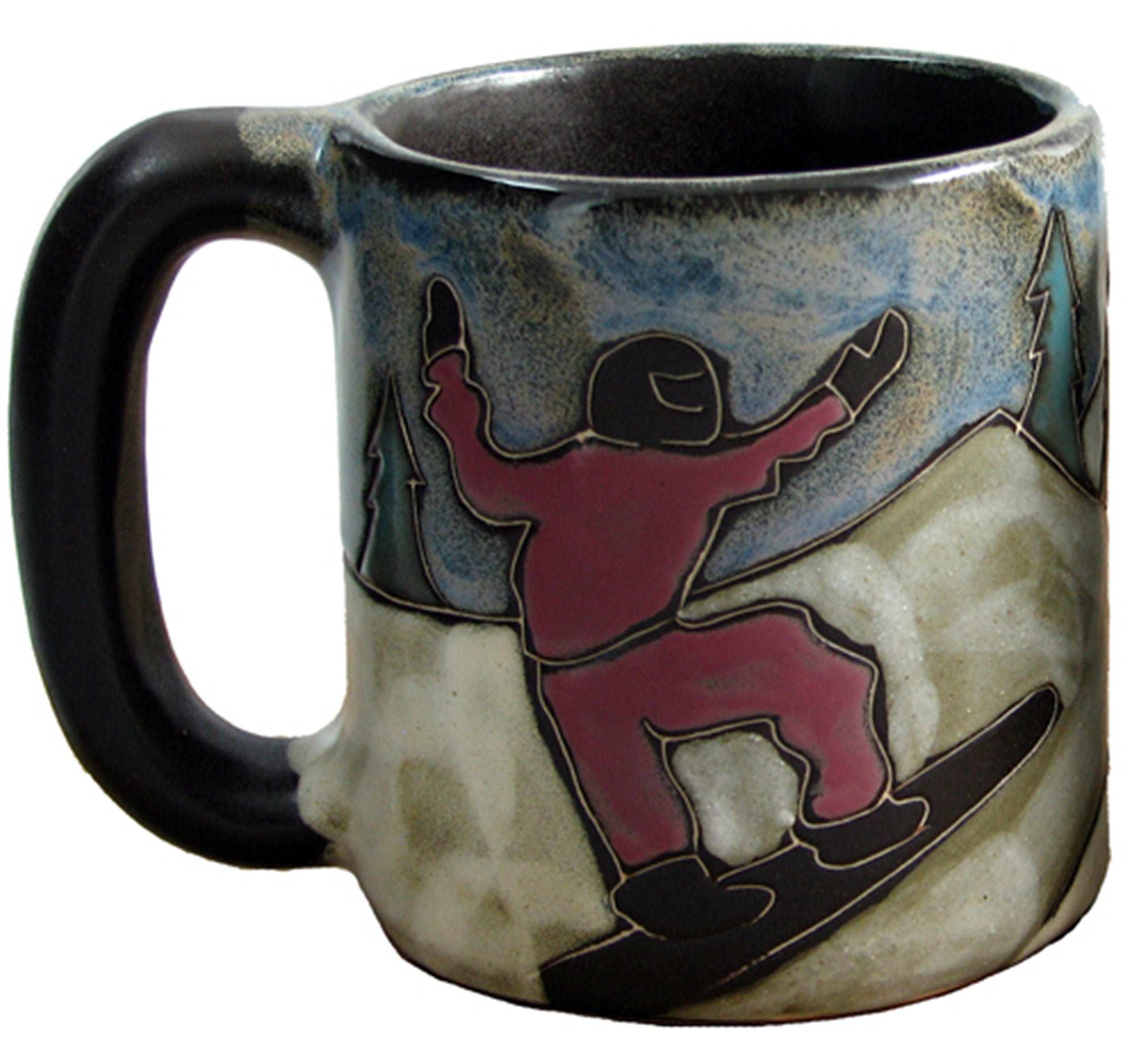 Mara Stoneware Mug - Snowboarders - 16 Oz