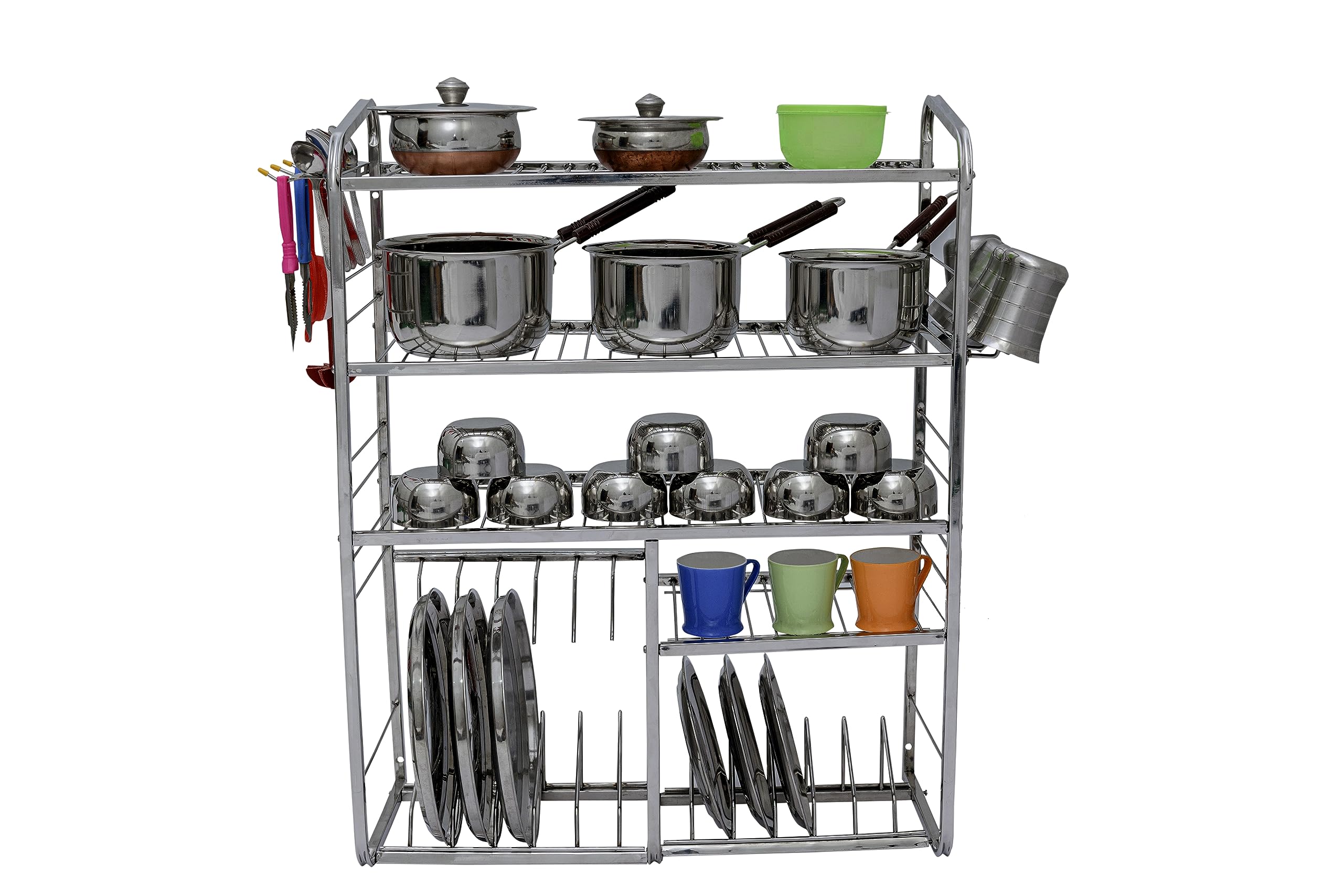 Dhsvs Stainless Steel Heavy Kitchen Stand, Bartan Stand, Kitchen Rack (31 X 24 Inch) Wt5.6Kg  Wall Mount, Tiered Shelf