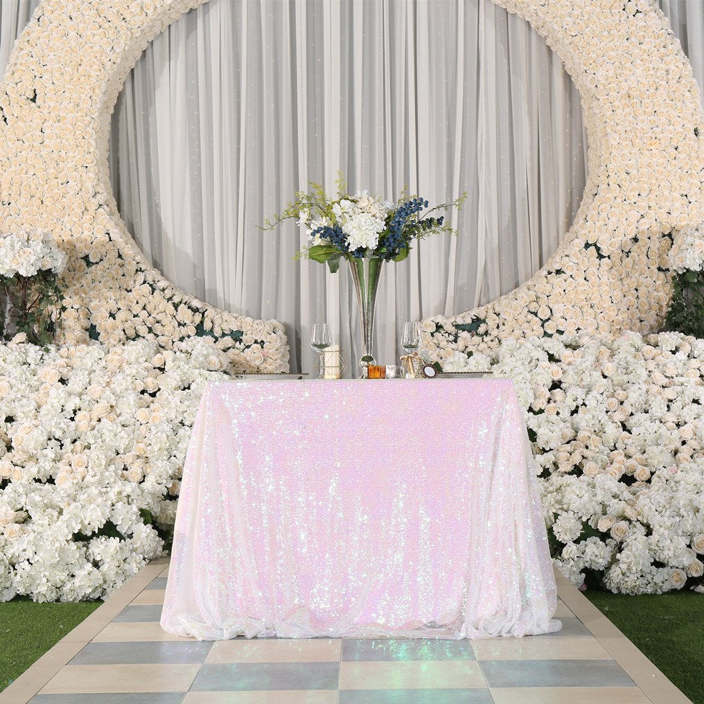 PartyDelight Sequin Tablecloth Sequin Table Overlay Square 50x 50 Iridescent