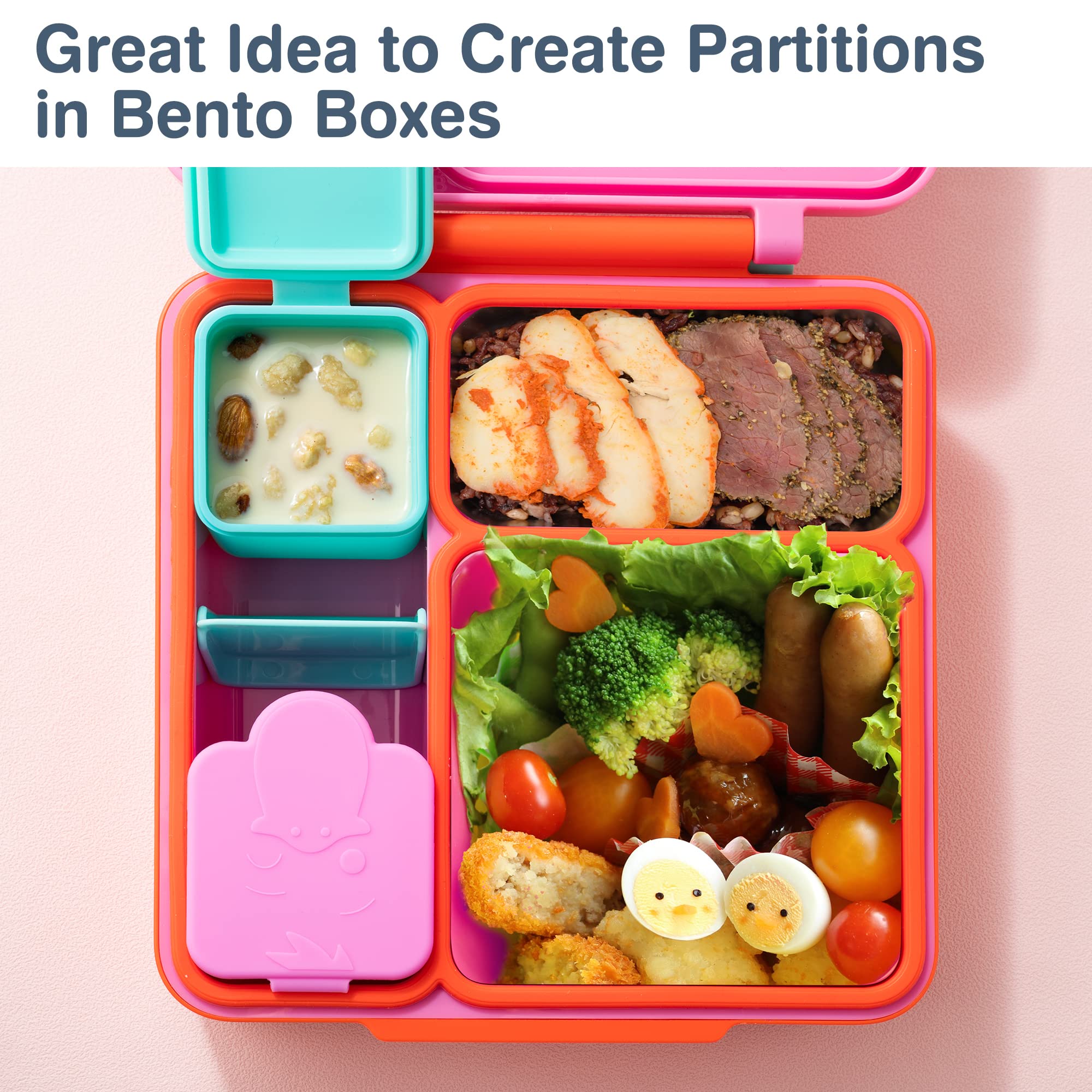 Homotte Leakproof Dips Containers Compatible With Most Bento Lunch Box, 2X 4 Oz Salad Dressing Container To Go, Small Silicone S