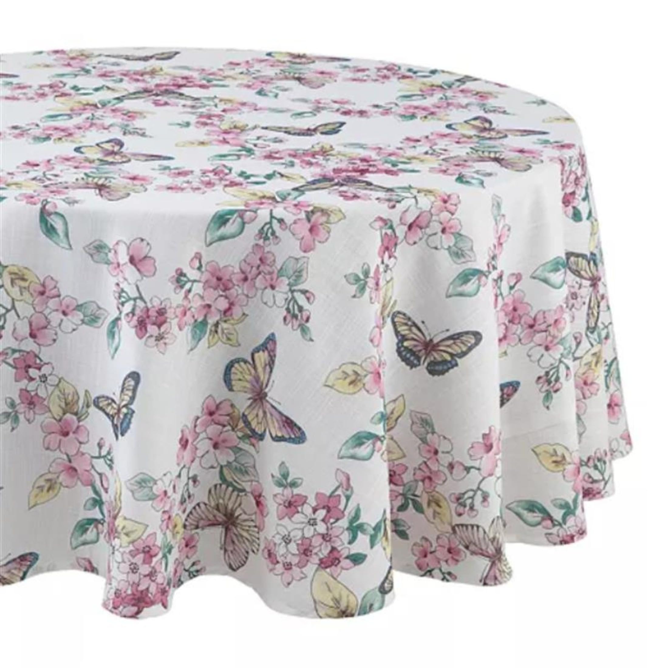 Lenox Butterfly Meadow Floral Tablecloth, Multicolor, 70 W x 70 L