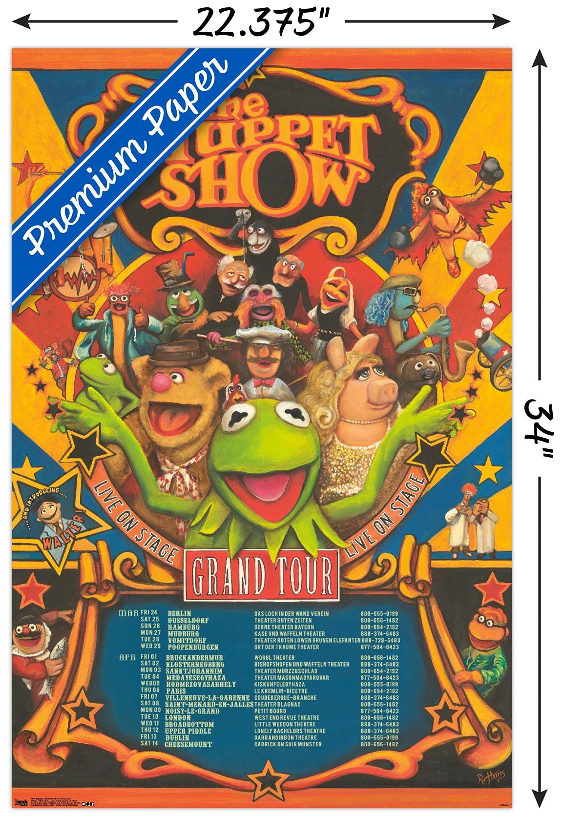 Trends International Disney The Muppets: Most Wanted - Grand Tour Wall Poster, 22.375'' X 34'', Premium Unframed Version