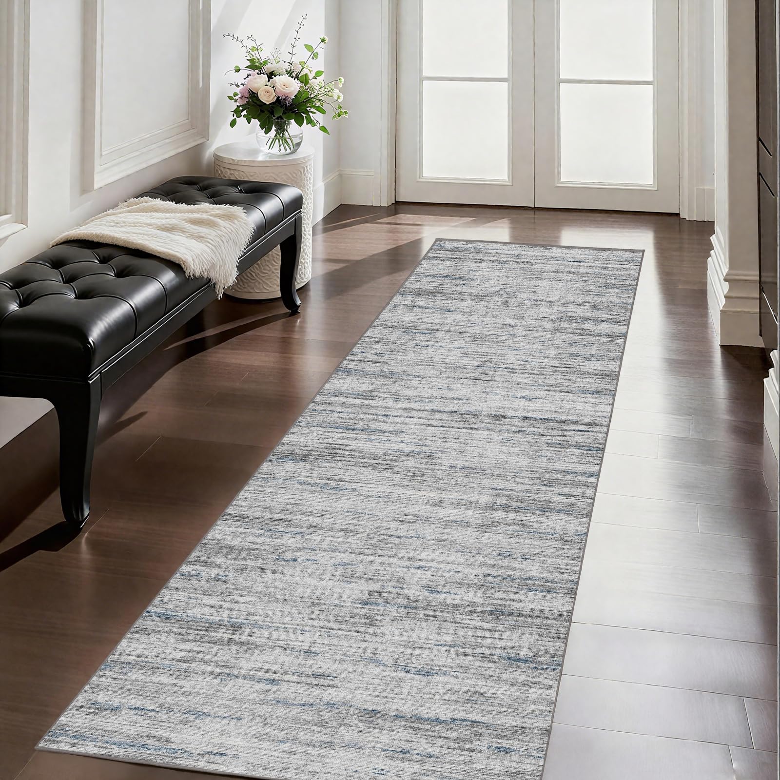 2x5 Washable Runner Rugs,Modern Abstract Rug Runner,Ultra-Thin Kitchen Runner Rug Non-Slip Backing Entryway Runners,Bathroom Car