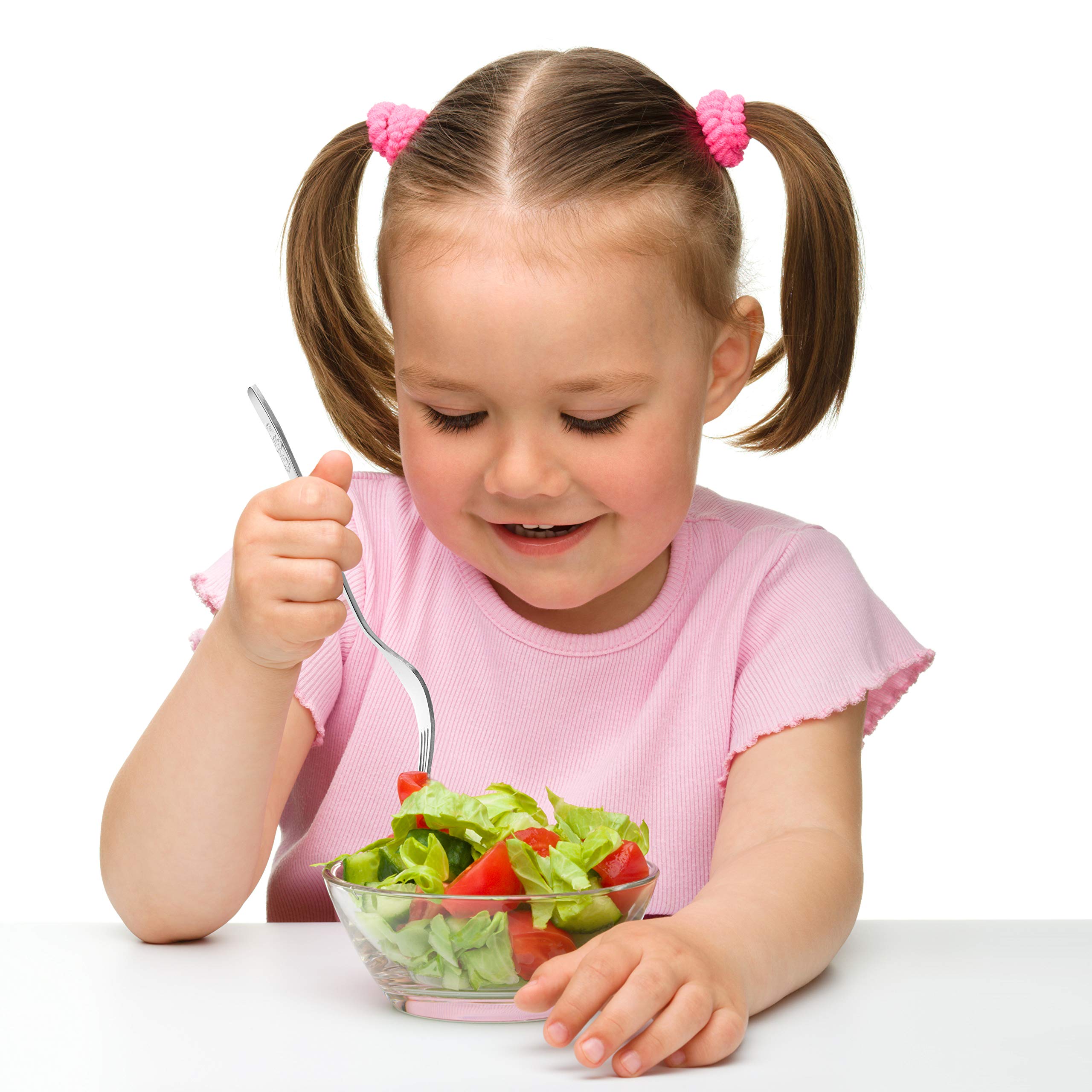9 Piece Stainless Steel Kids Forks, Kids Cutlery, Child And Toddler Safe Flatware, Kids Silverware, Kids Utensil Set, Includes A